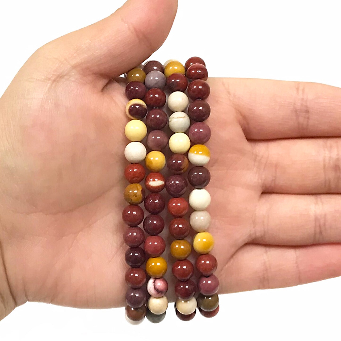 Mookaite Gemstone Bead Unisex Stretch Bracelet - Gem Avenue