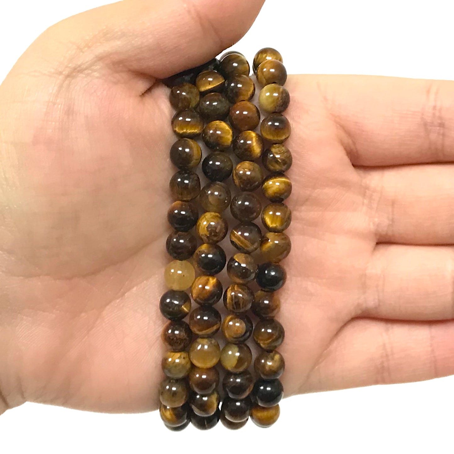 Tigers Eye Gemstone Bead Unisex Stretch Bracelet - Gem Avenue