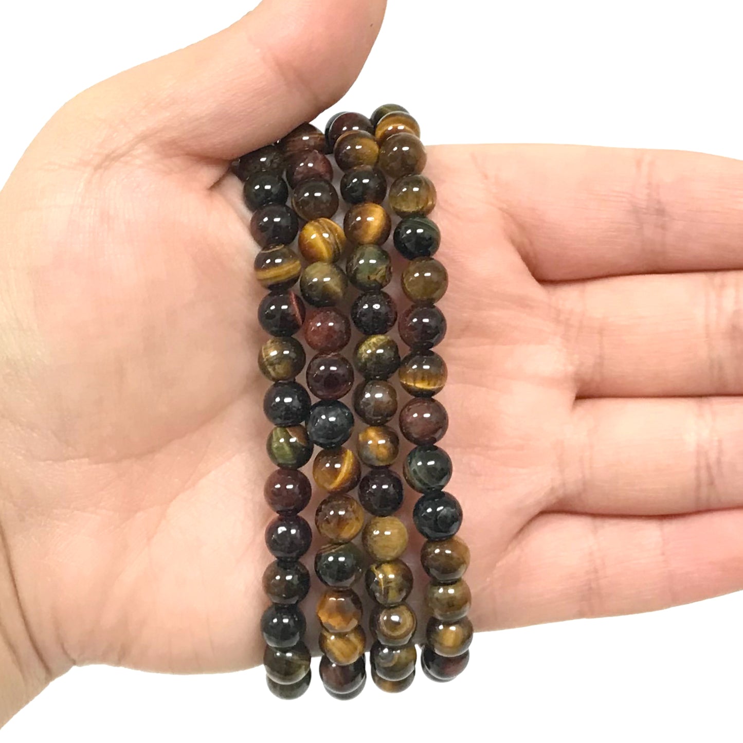 Tiger Eye Gemstone Bead Unisex Stretch Bracelet - Gem Avenue
