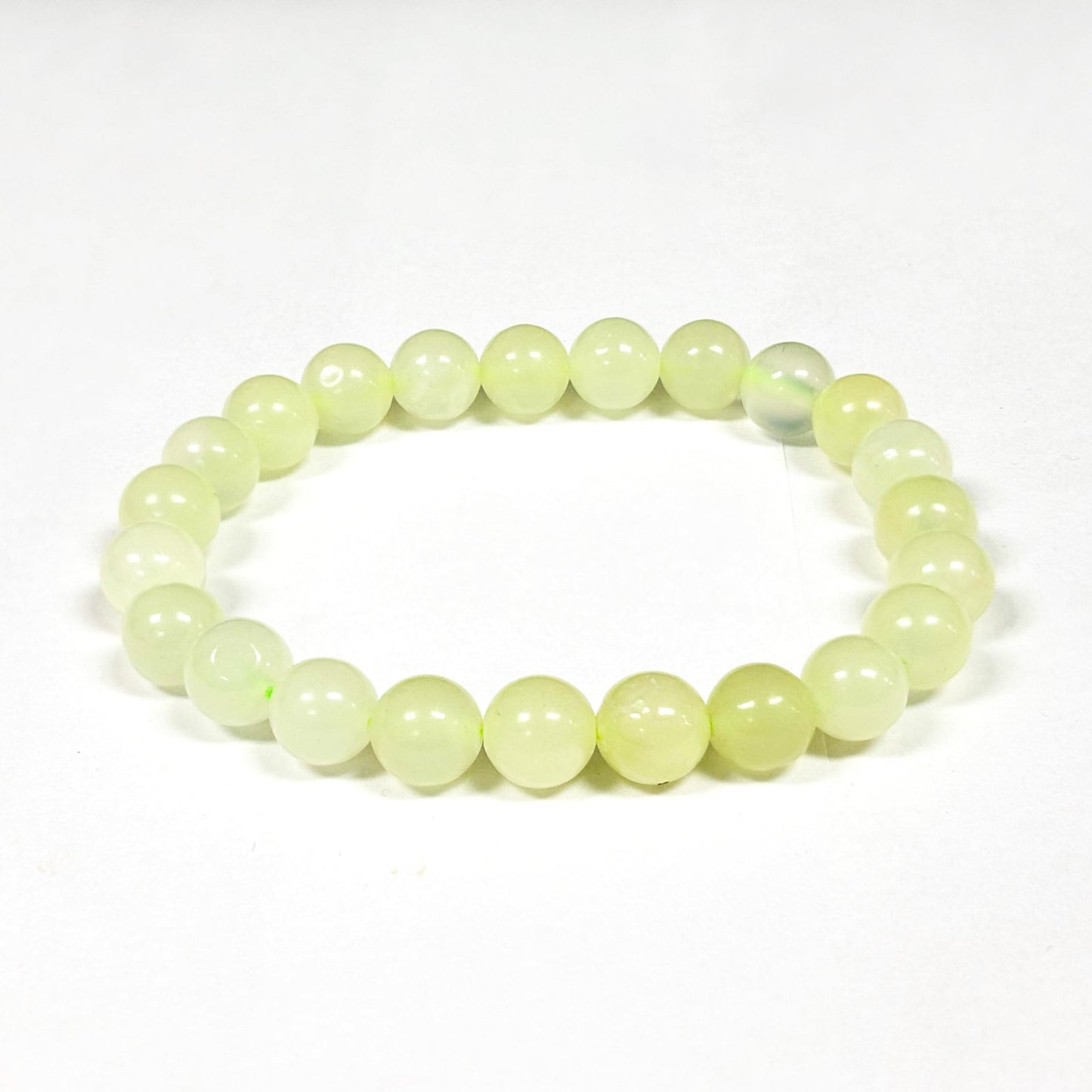 Serpentine Gemstone 8mm Round Bead Unisex Stretch Bracelet - Gem Avenue