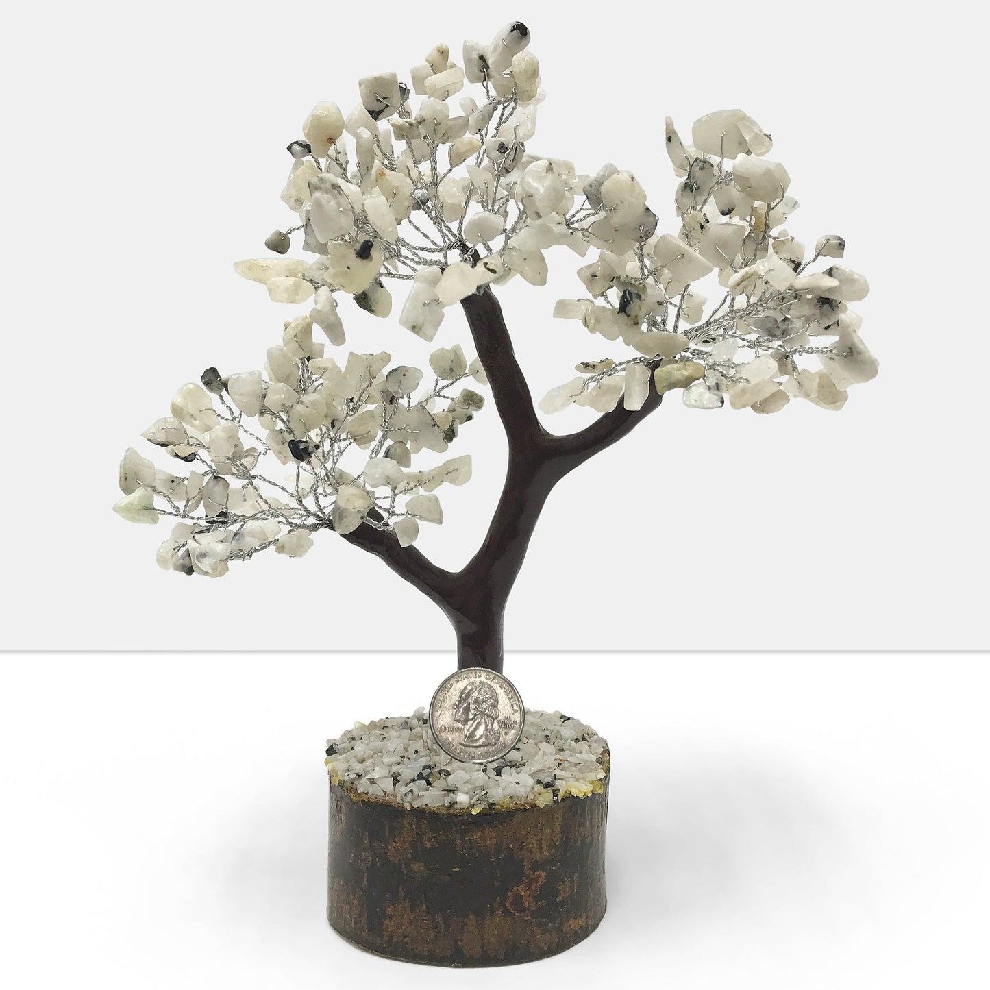 Natural Rainbow Moonstone Crystal Gemstone Tree Home Decor - Gem Avenue