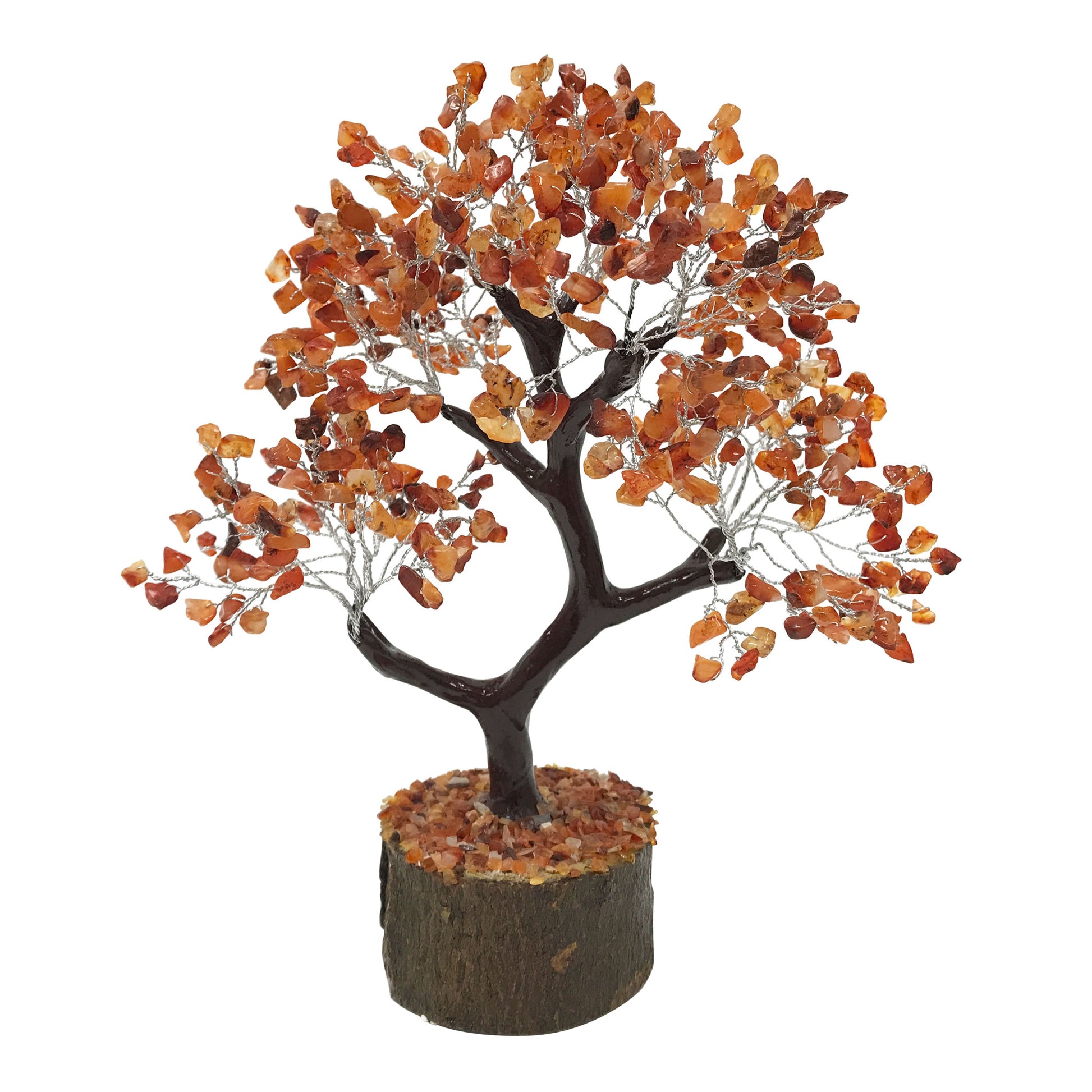 Natural Carnelian Crystal Gemstone Tree with 500 Beads - Gem Avenue
