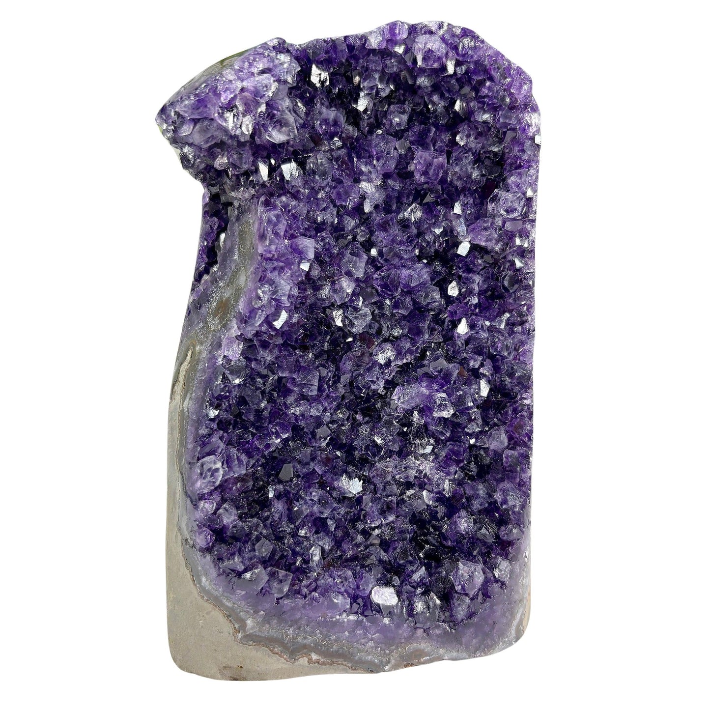 Natural Deep Purple Amethyst Cut Base Geode Crystal Cluster for Home Decor, Raw Healing Stone, Meditation, Energy Balance,Healing & Display Piece 10-0122