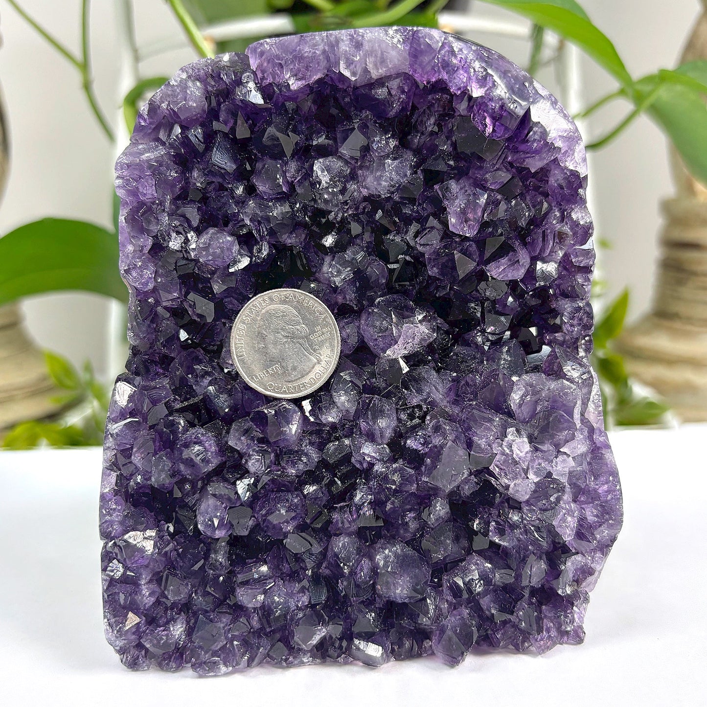 Natural Deep Purple Amethyst Cut Base Geode