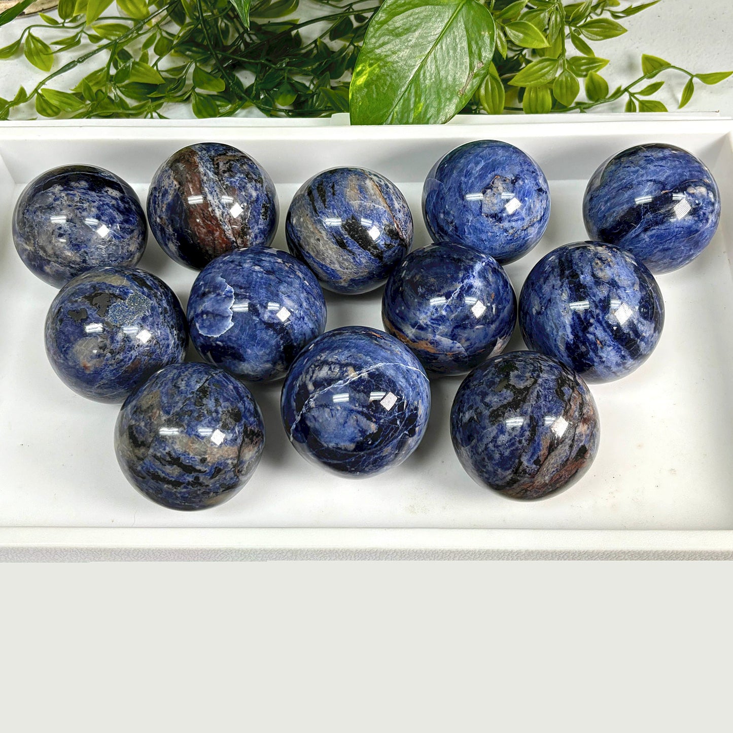 Polished Sodalite Sphere Natural Blue Crystal Gemstone Ball for Home Decor, Meditation, Energy Healing, Office Display & Collector Showcase  13-0095