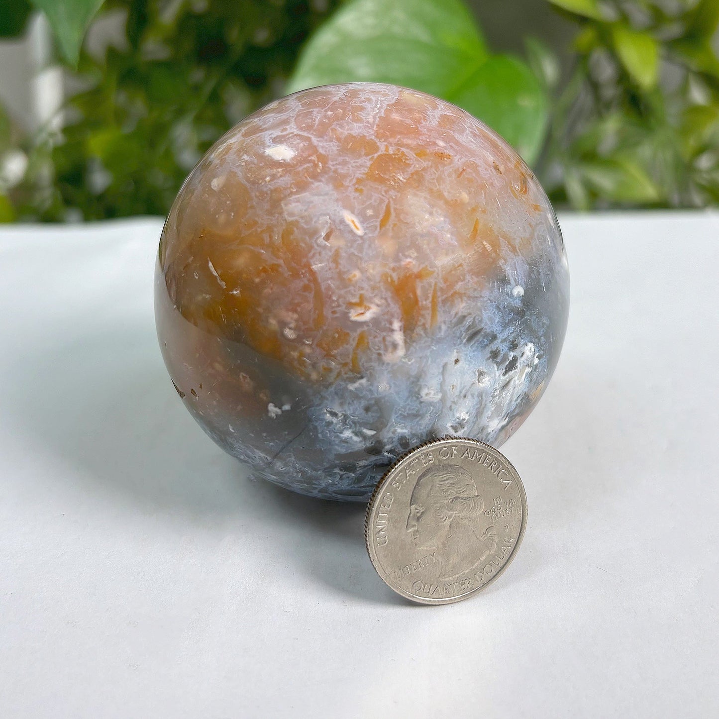 Pink Plume Agate Sphere Decor Ball - Gem Avenue