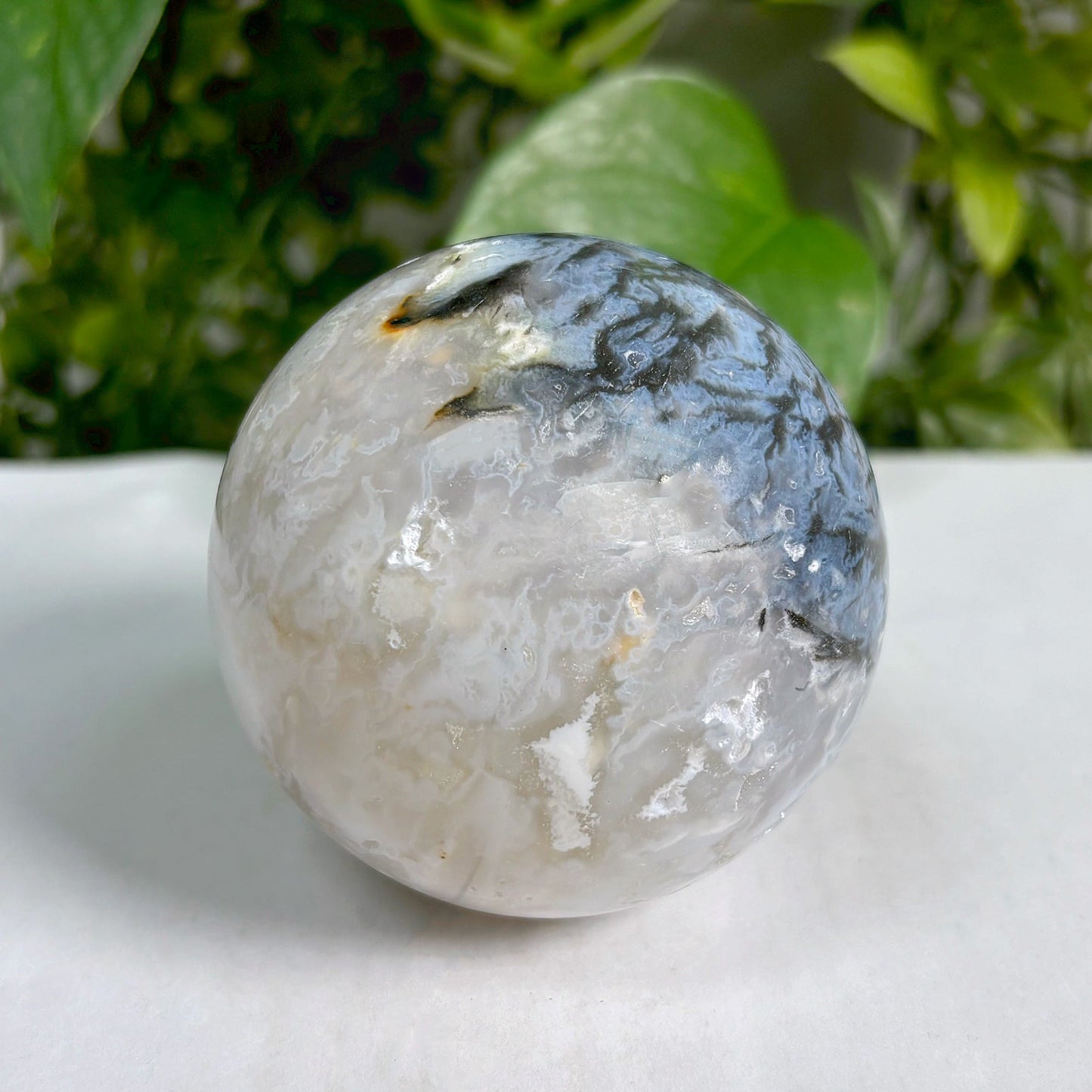 Plume Agate Sphere Decor Ball - Gem Avenue