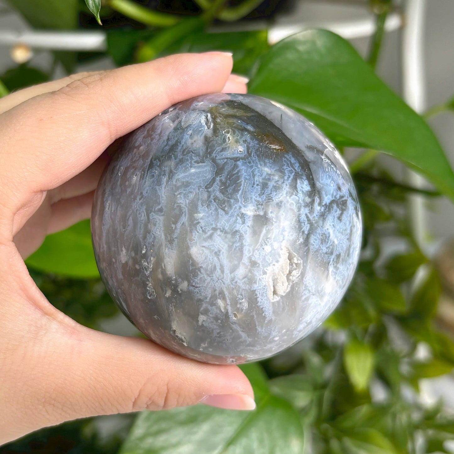 Plume Agate Sphere Decor Ball -Gem Avenue