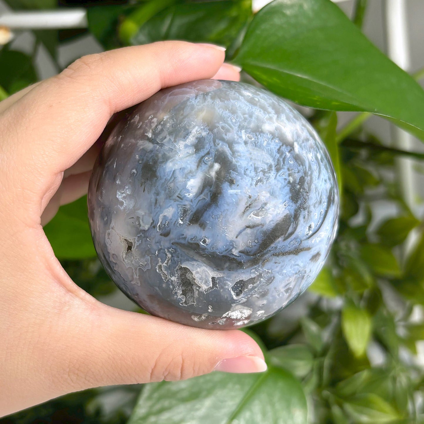 Plume Agate Sphere Decor Ball -Gem Avenue