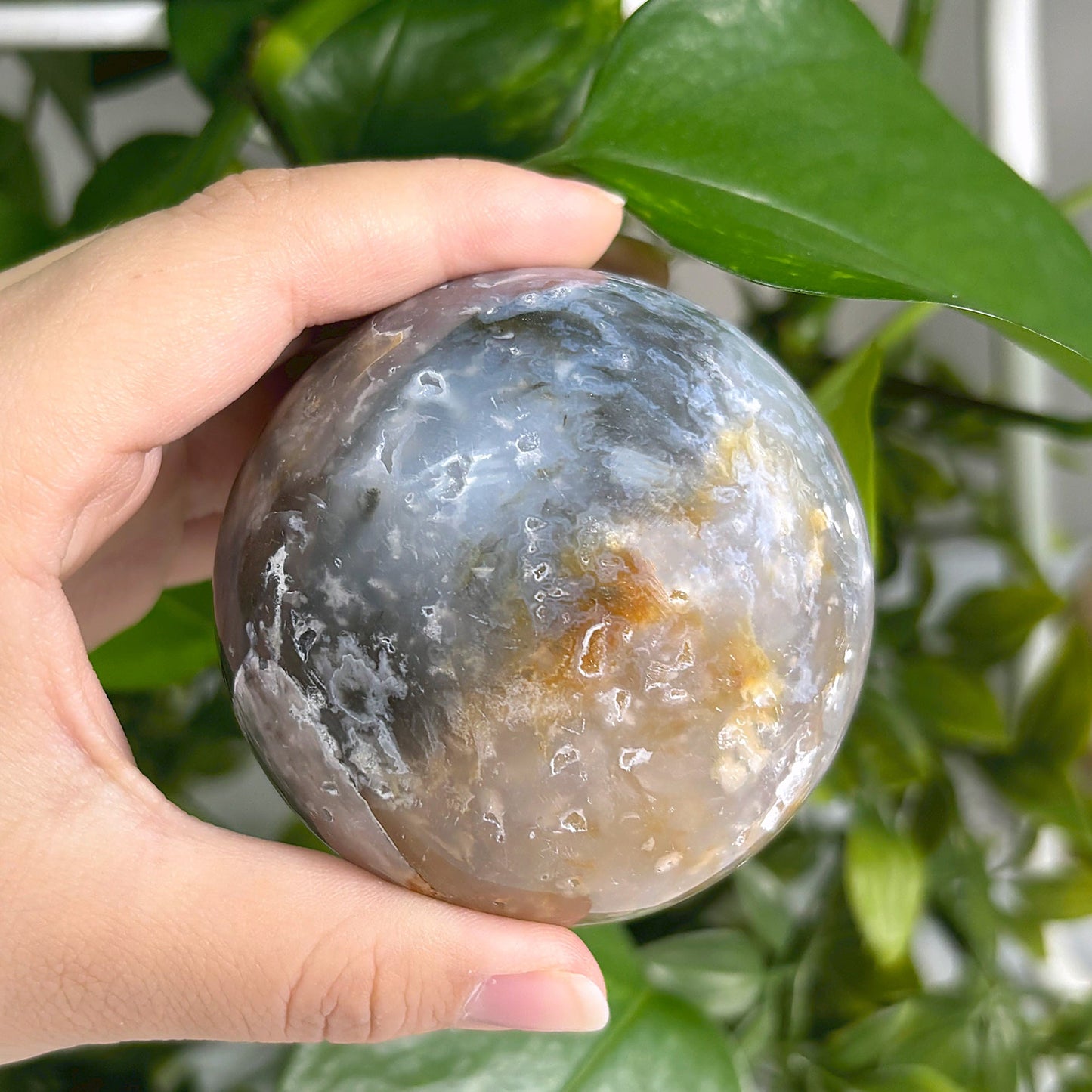 Plume Agate Sphere Decor Ball -Gem Avenue