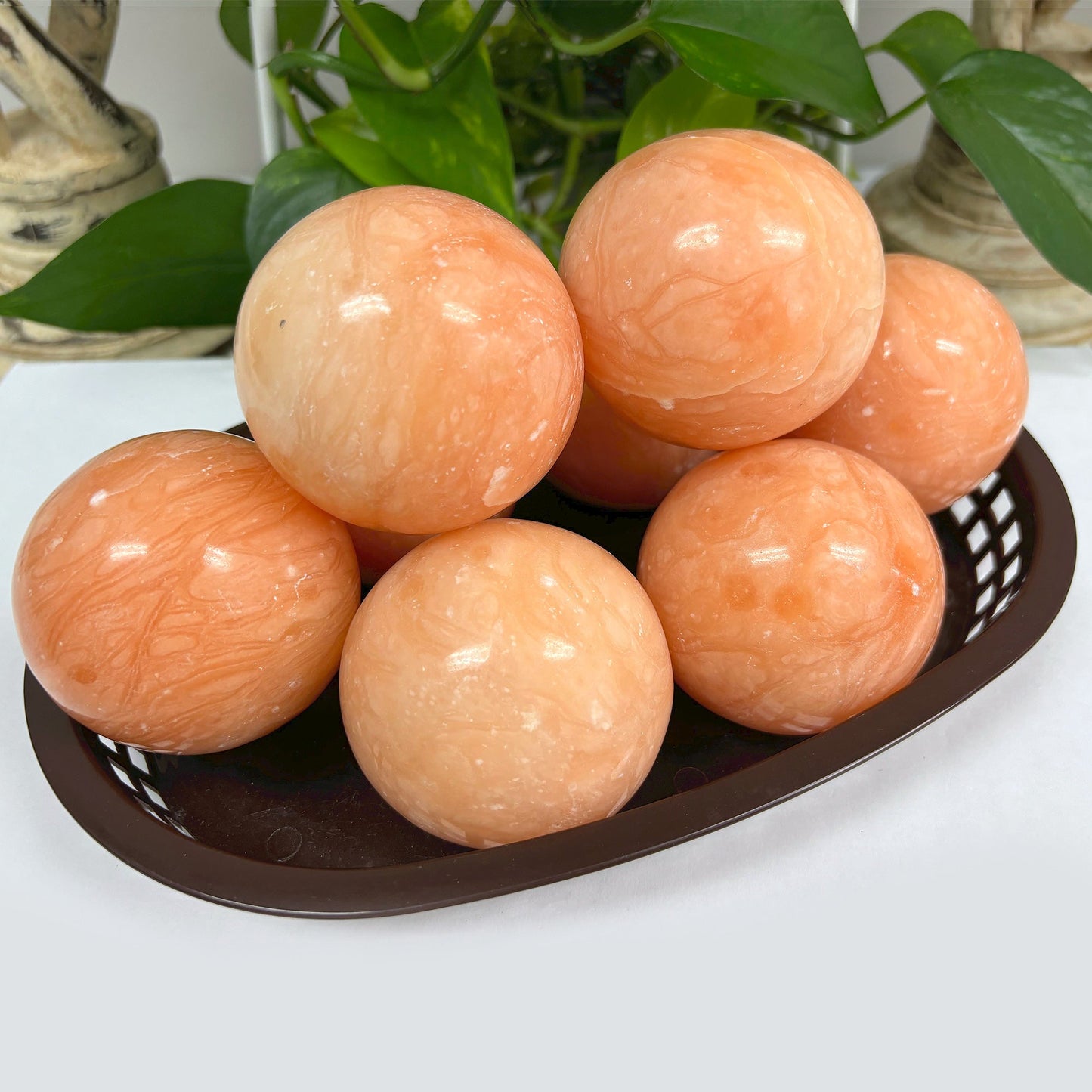 Polished Orange Calcite Sphere Decor Ball Gem Avenue Wholesale