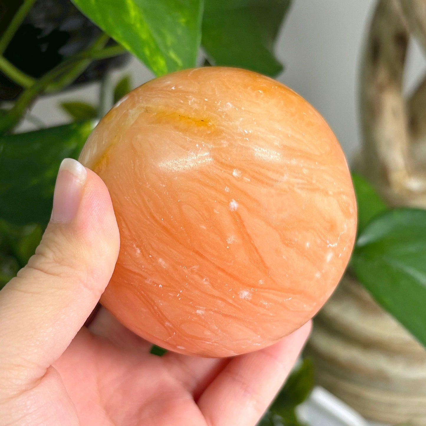 Polished Orange Calcite Sphere Decor Ball Gem Avenue Wholesale