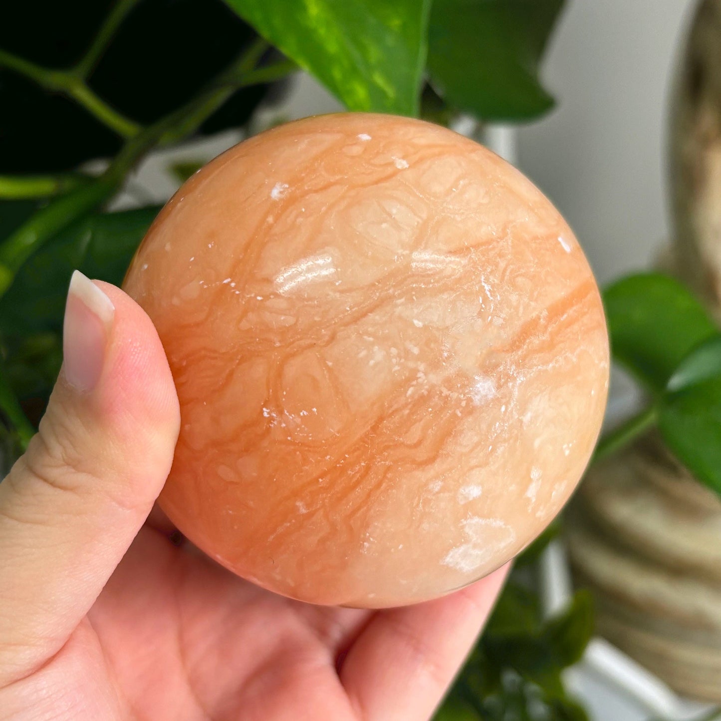 Polished Orange Calcite Sphere Decor Ball Gem Avenue Wholesale