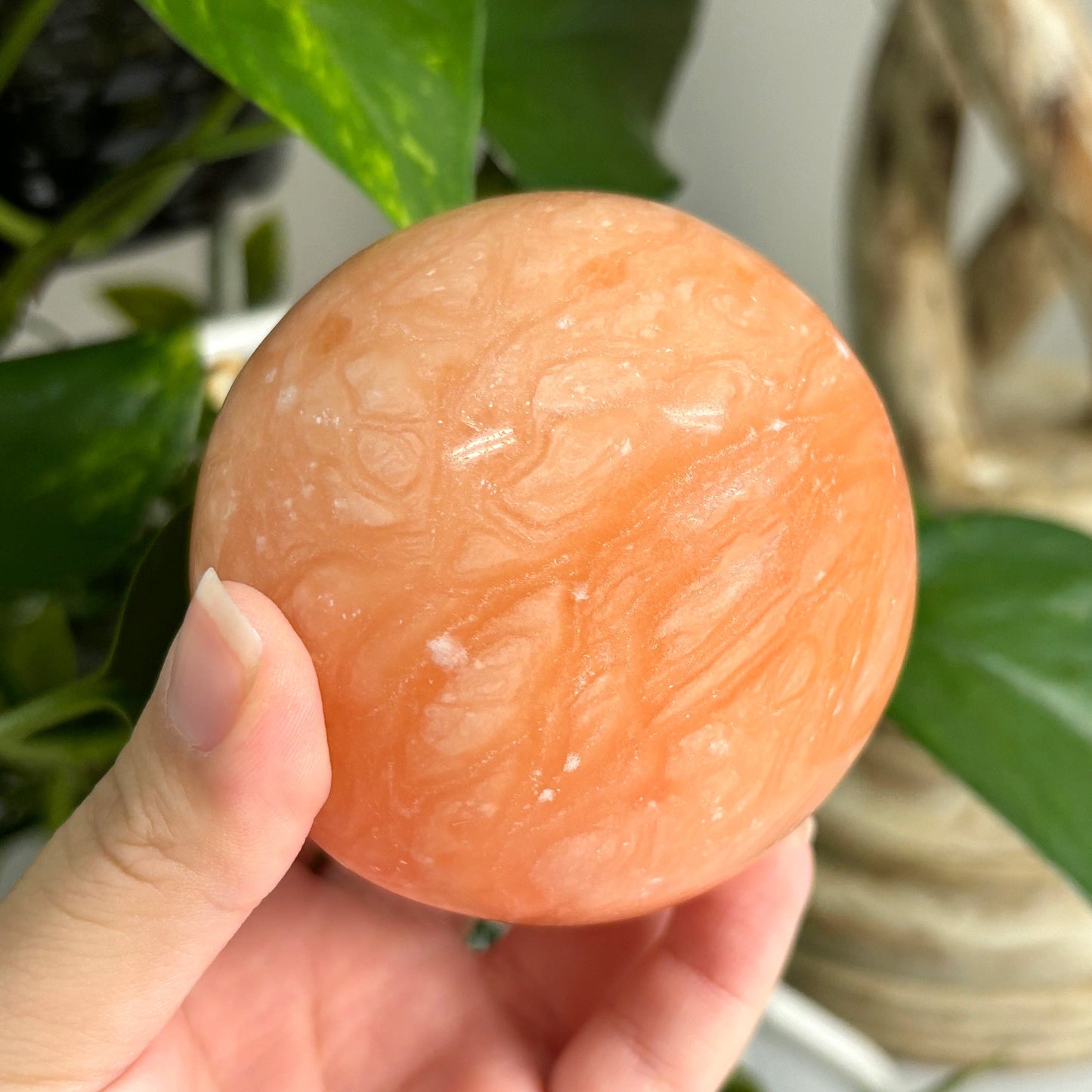 Polished Orange Calcite Sphere Decor Ball Gem Avenue Wholesale