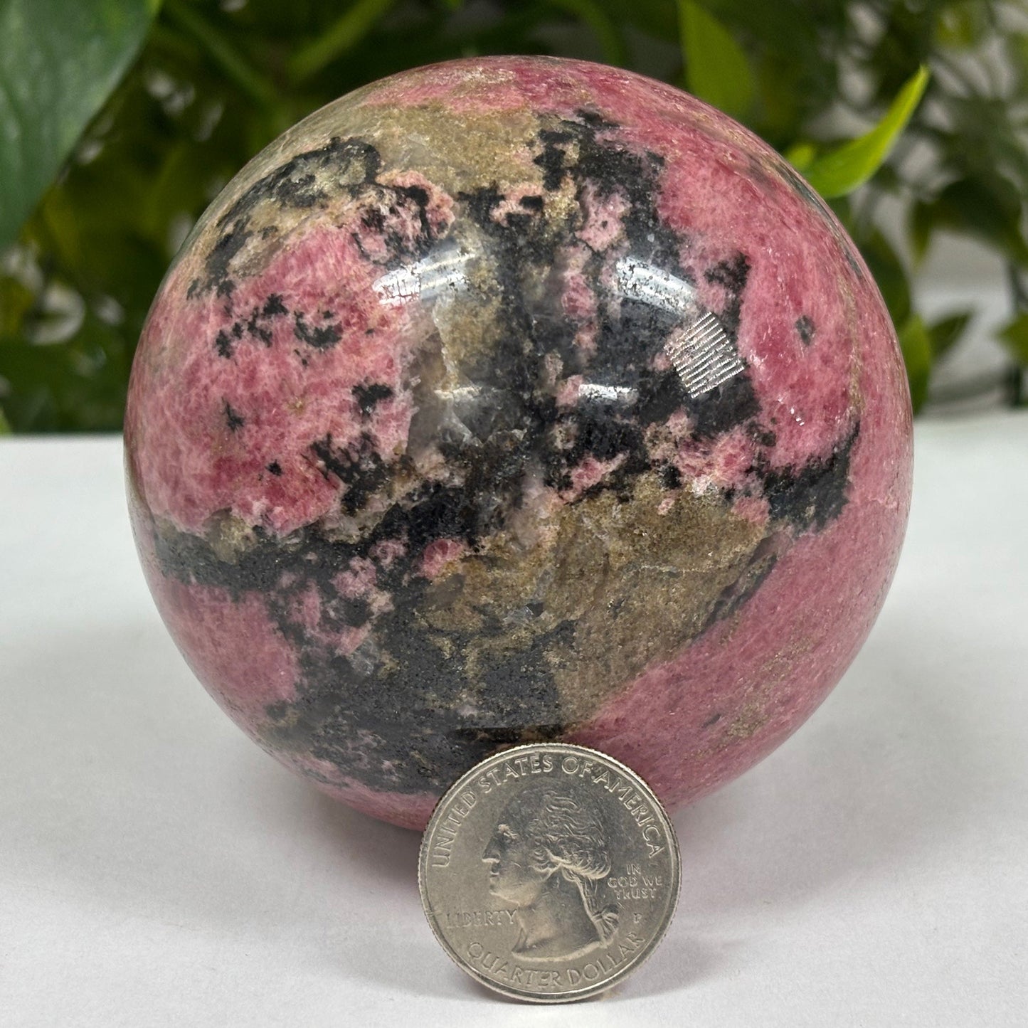 Polished Rhodonite Sphere Decor Ball - Gem Avenue Wholesale