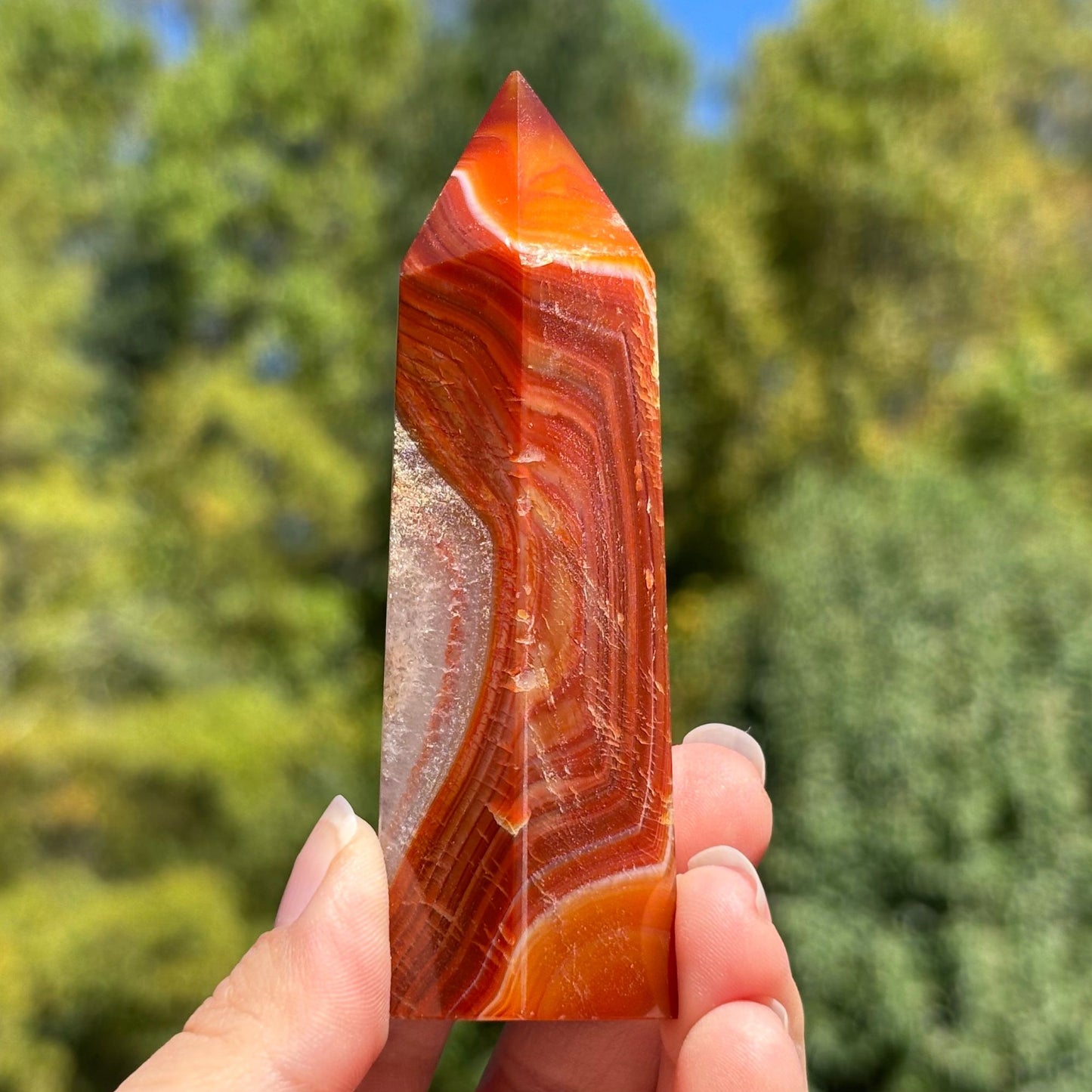 Natural Carnelian Crystal Obelisk Tower Point for Motivation, Meditation & Elegant Home or Office Decor - RPO520