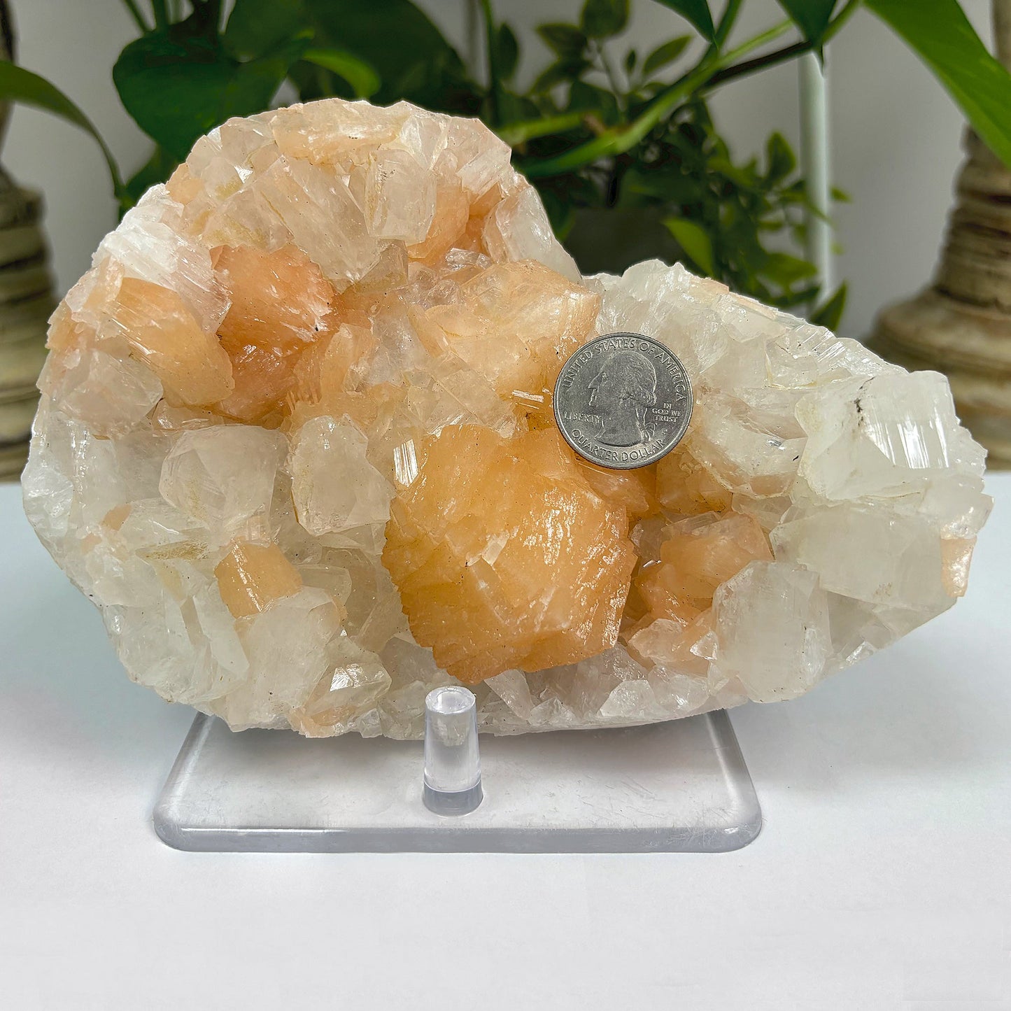 Natural Apophyllite & Stilbite Mineral Specimen Genuine Crystal Cluster for Collectors, Healing, Meditation & Home Decor