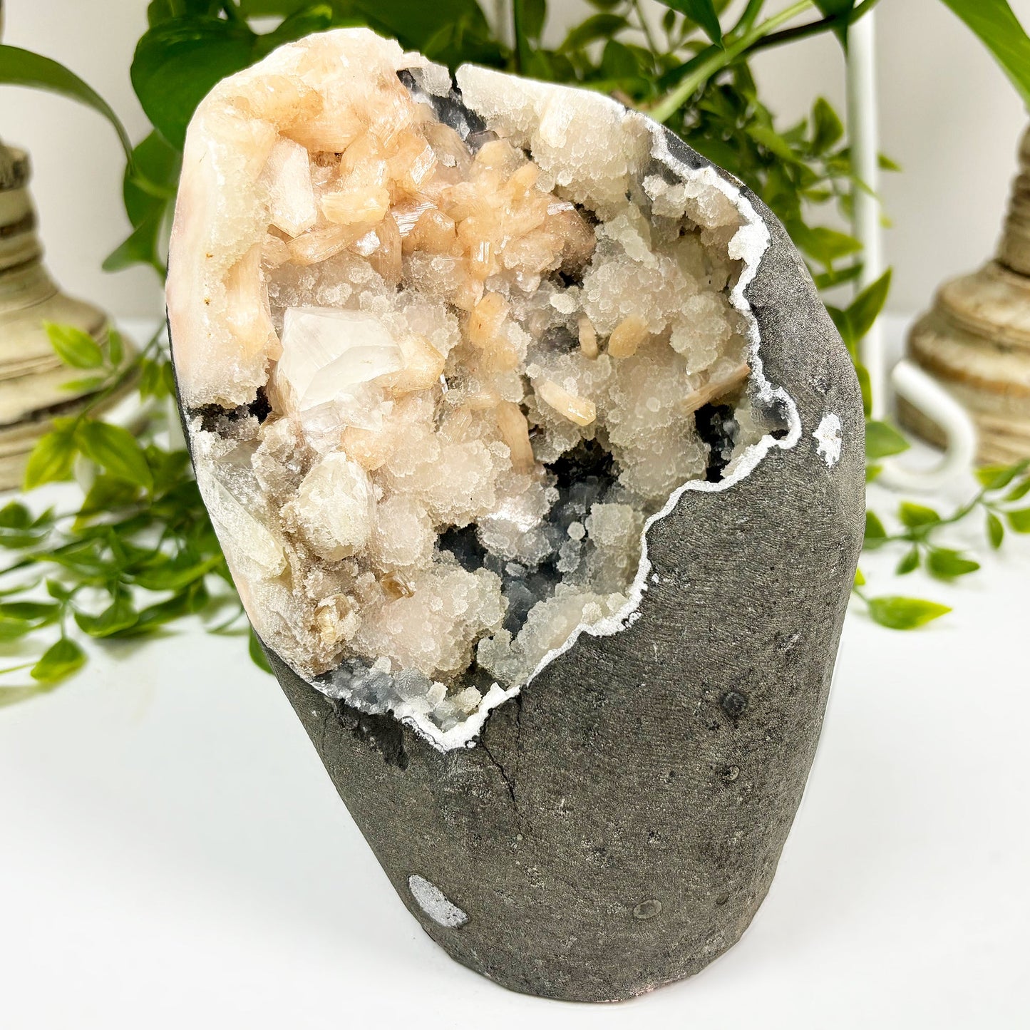Exquisite Natural Apophyllite & Heulandite on Chalcedony Rare Mineral Specimen for Collectors & Crystal Enthusiasts