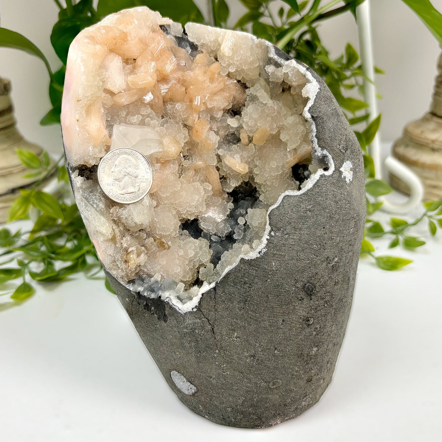 Exquisite Natural Apophyllite & Heulandite on Chalcedony Rare Mineral Specimen for Collectors & Crystal Enthusiasts