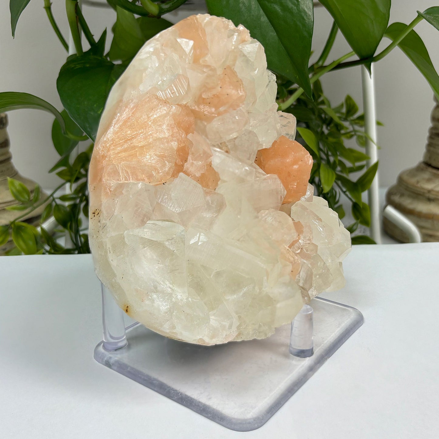 Natural Apophyllite & Stilbite Mineral Specimen Stunning Raw Crystal Cluster with Sparkling Formations for Collectors, Healing & Home Decor