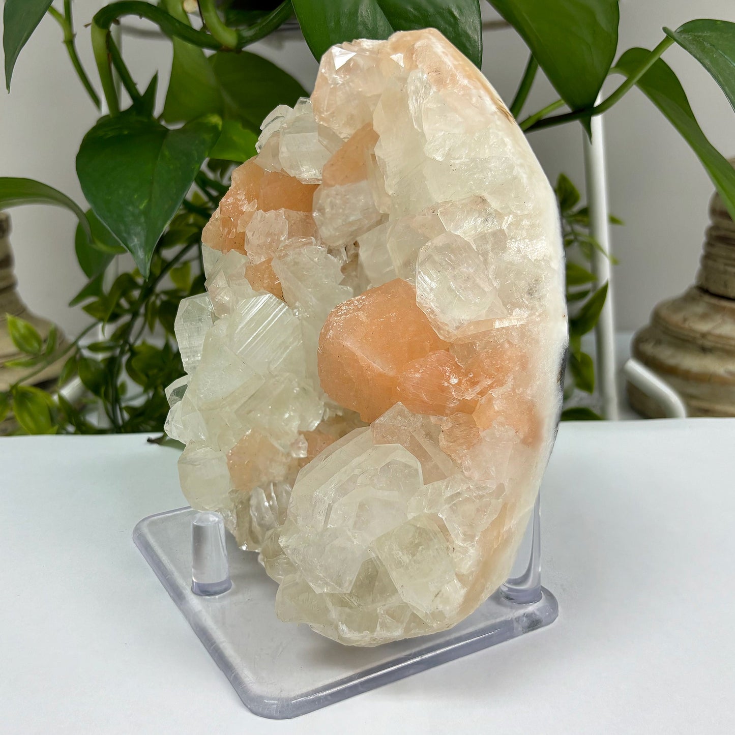 Natural Apophyllite & Stilbite Mineral Specimen Stunning Raw Crystal Cluster with Sparkling Formations for Collectors, Healing & Home Decor