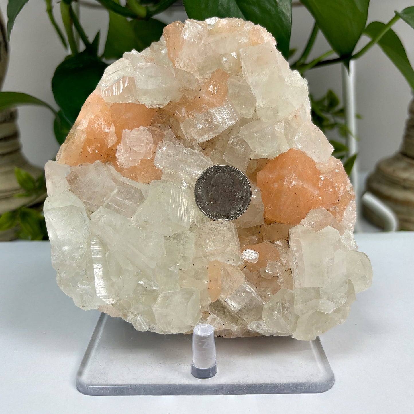 Natural Apophyllite & Stilbite Mineral Specimen Stunning Raw Crystal Cluster with Sparkling Formations for Collectors, Healing & Home Decor