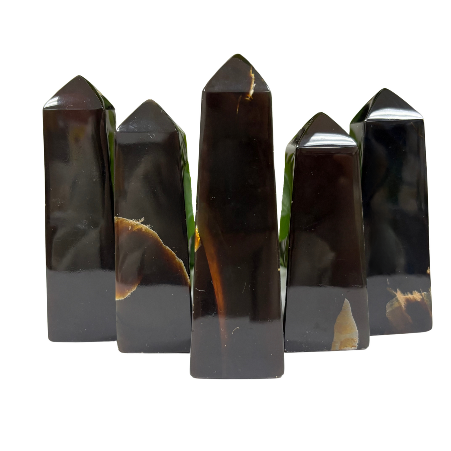 Natural Polished Amber Crystal Self Standing Tower 4.25"