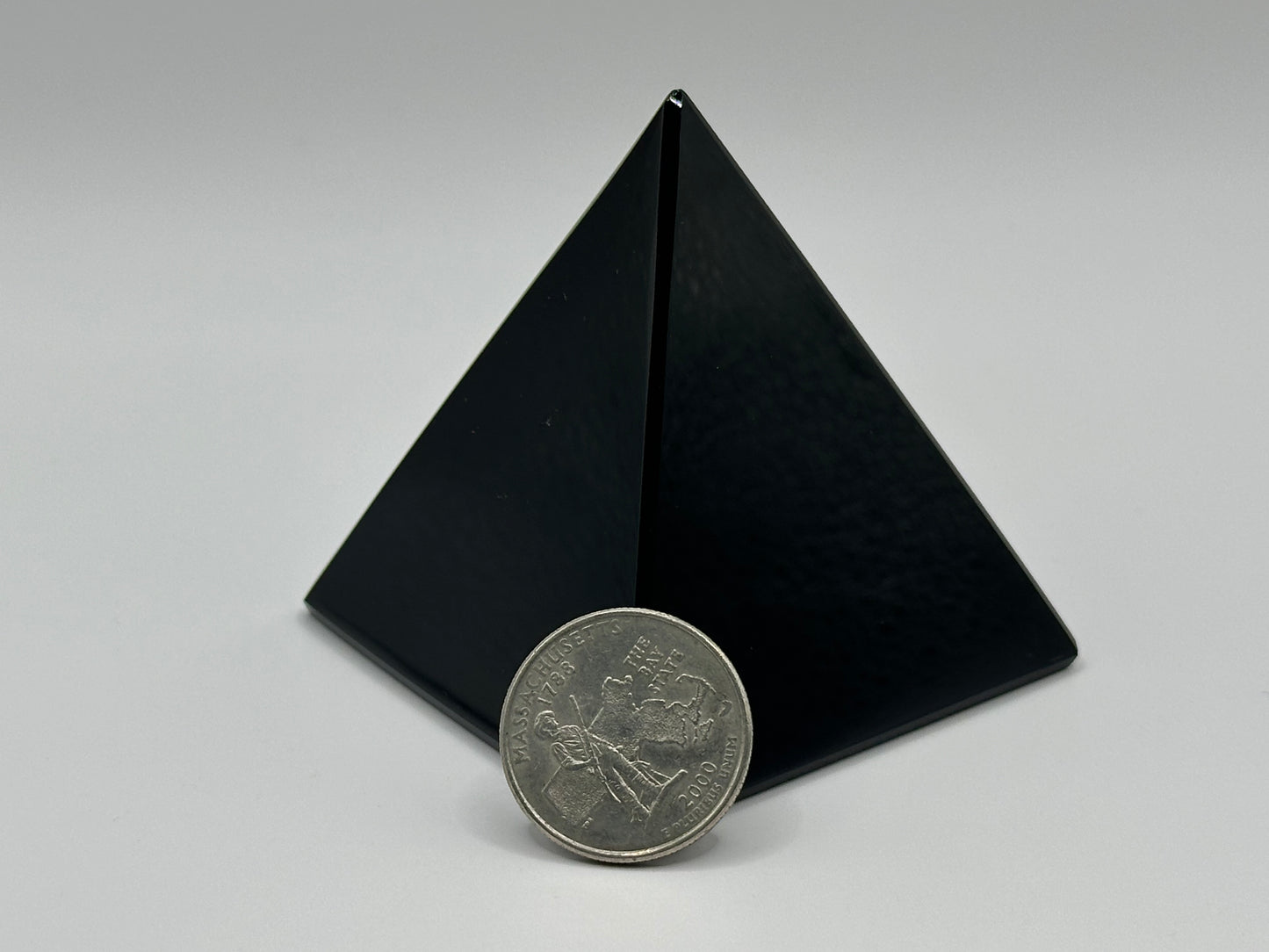 Natural Black Obsidian Hand-Carved Pyramid Crystal Gemstone for Healing & Home Decor -RSH300