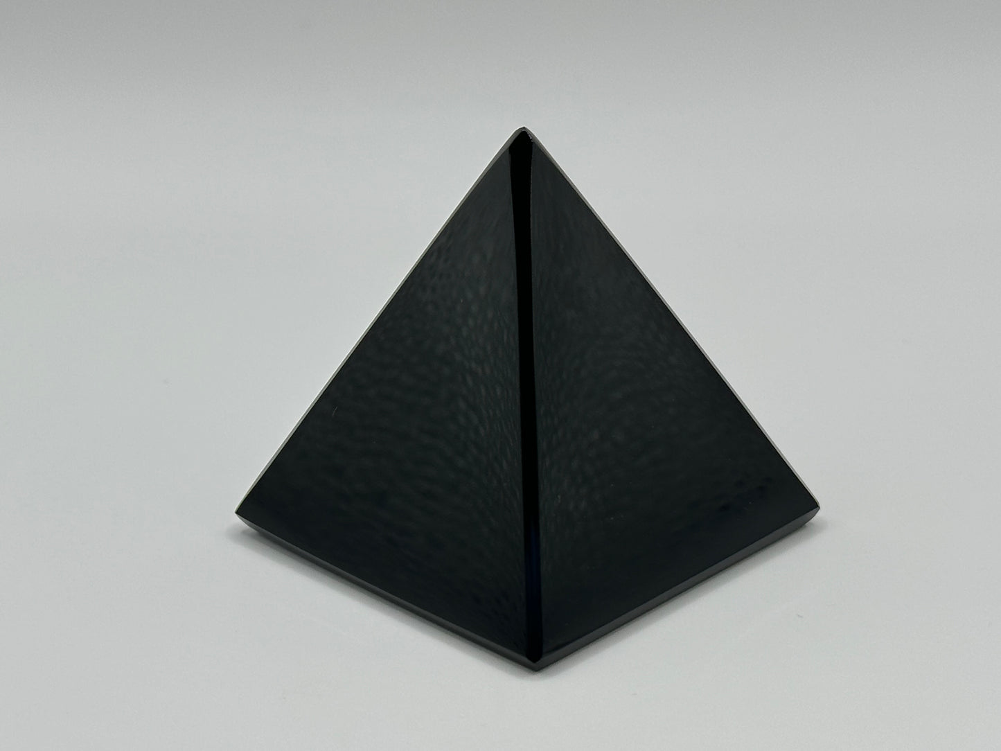 Natural 1.75" Black Obsidian Hand-Carved Pyramid Crystal Gemstone for Healing & Home Decor -RSH301