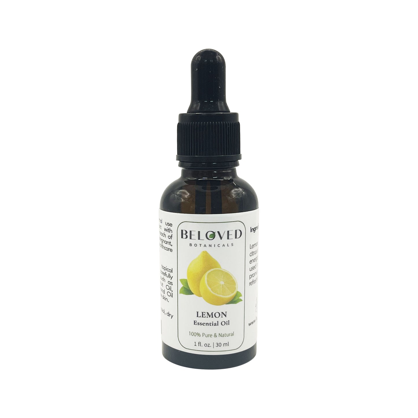 Beloved Botanicals Lemon Essential Oil 30ml (1 Fl Oz) 100% Pure & Natural Citrus Limon Oil for Aromatherapy, Diffuser, Massage, Home Fragrance, Skin Care & DIY Blends