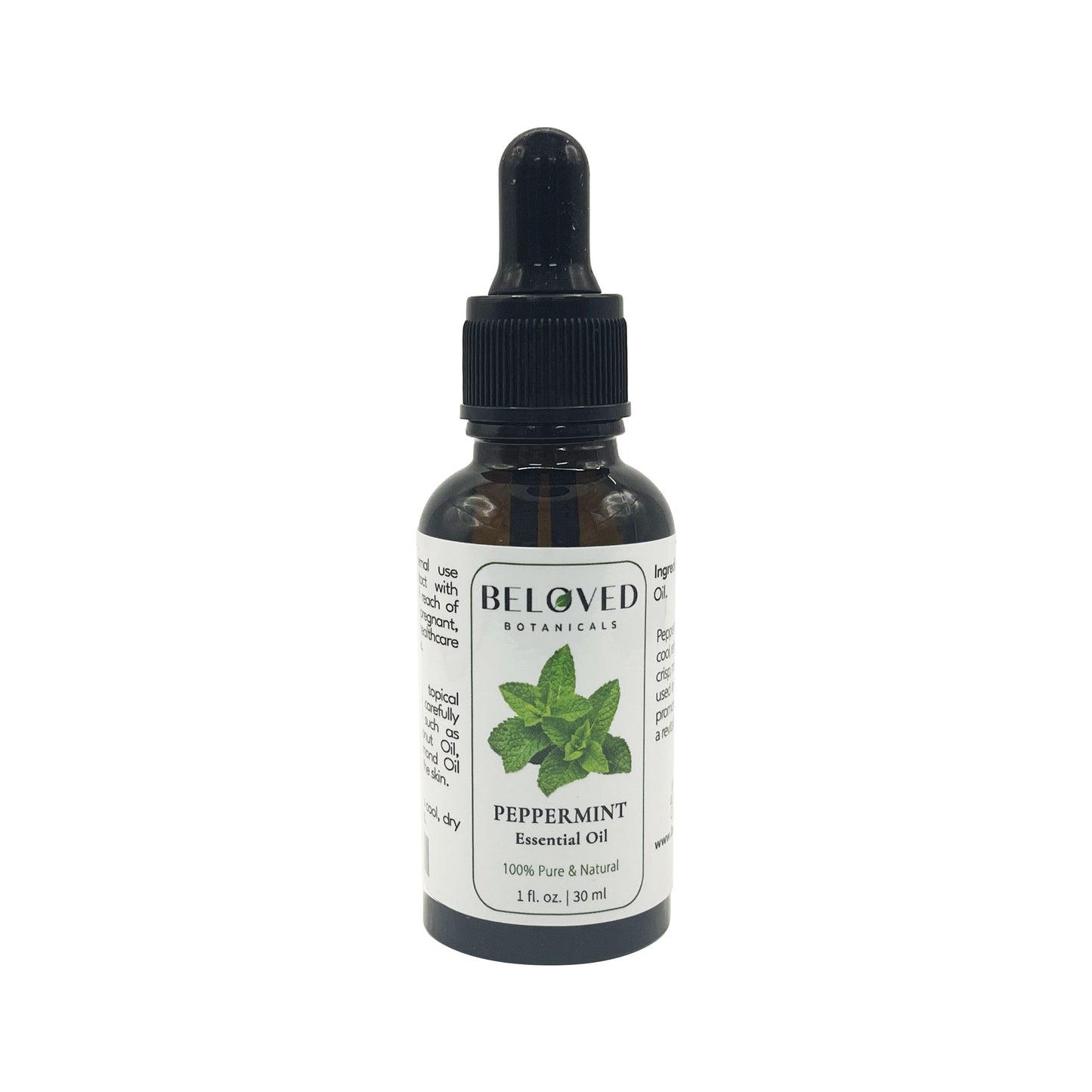Beloved Botanicals Peppermint Essential Oil 30ml (1 Fl Oz) 100% Pure & Natural Mentha Piperita Oil for Aromatherapy, Diffuser, Massage, Home Fragrance & DIY Blends