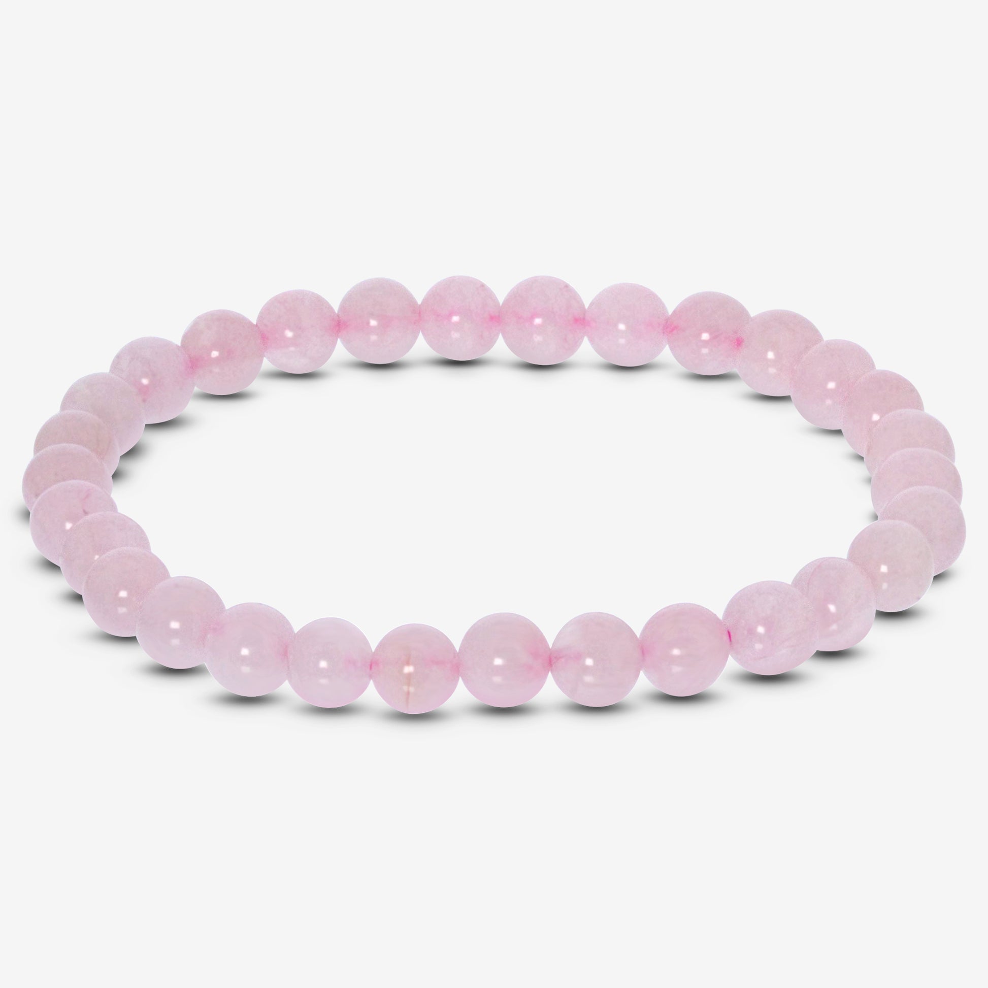 Rose Quartz Gemstone Bead Unisex Stretch Bracelet - Gem Avenue