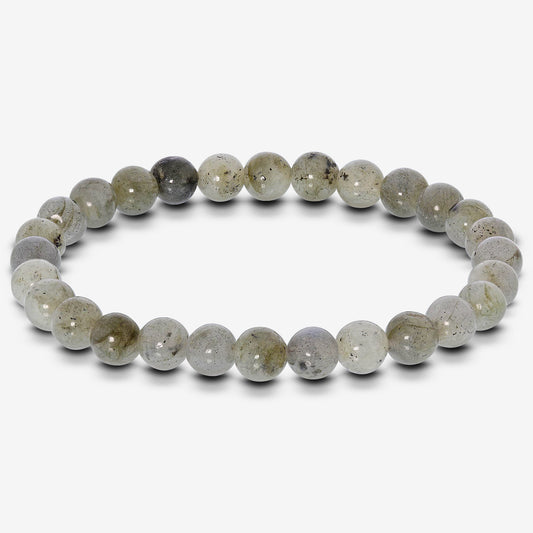 Labradorite Gemstone Bead Unisex Stretch Bracelet - Gem Avenue