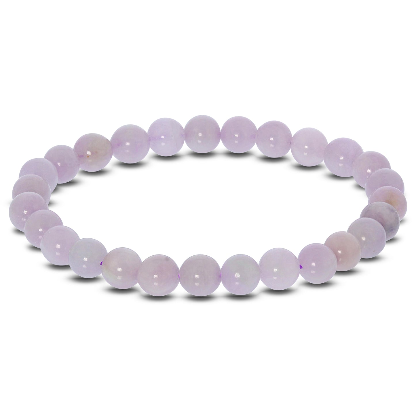 Kunzite Gemstone Bead Unisex Stretch Bracelet - Gem Avenue