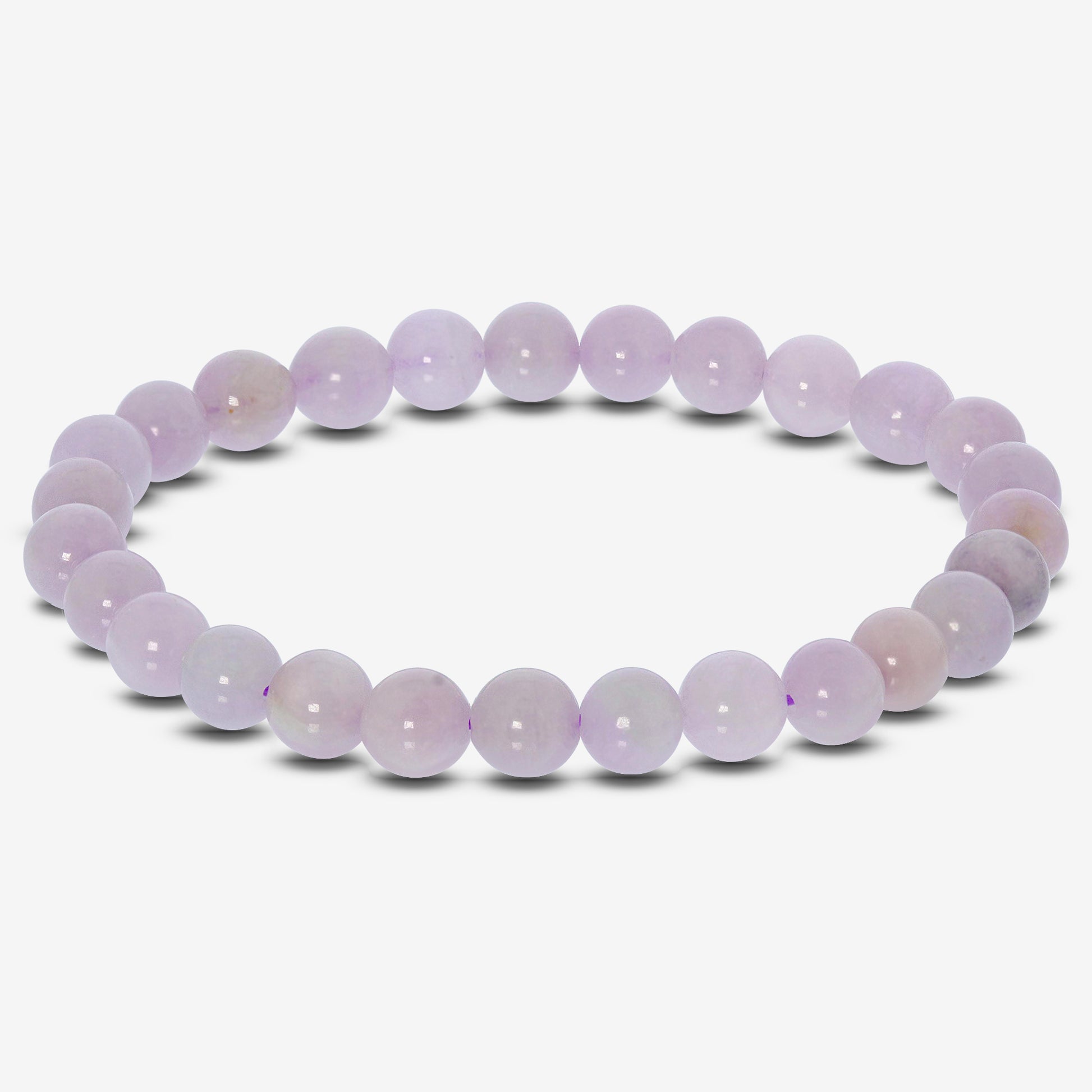 Kunzite Gemstone Bead Unisex Stretch Bracelet - Gem Avenue