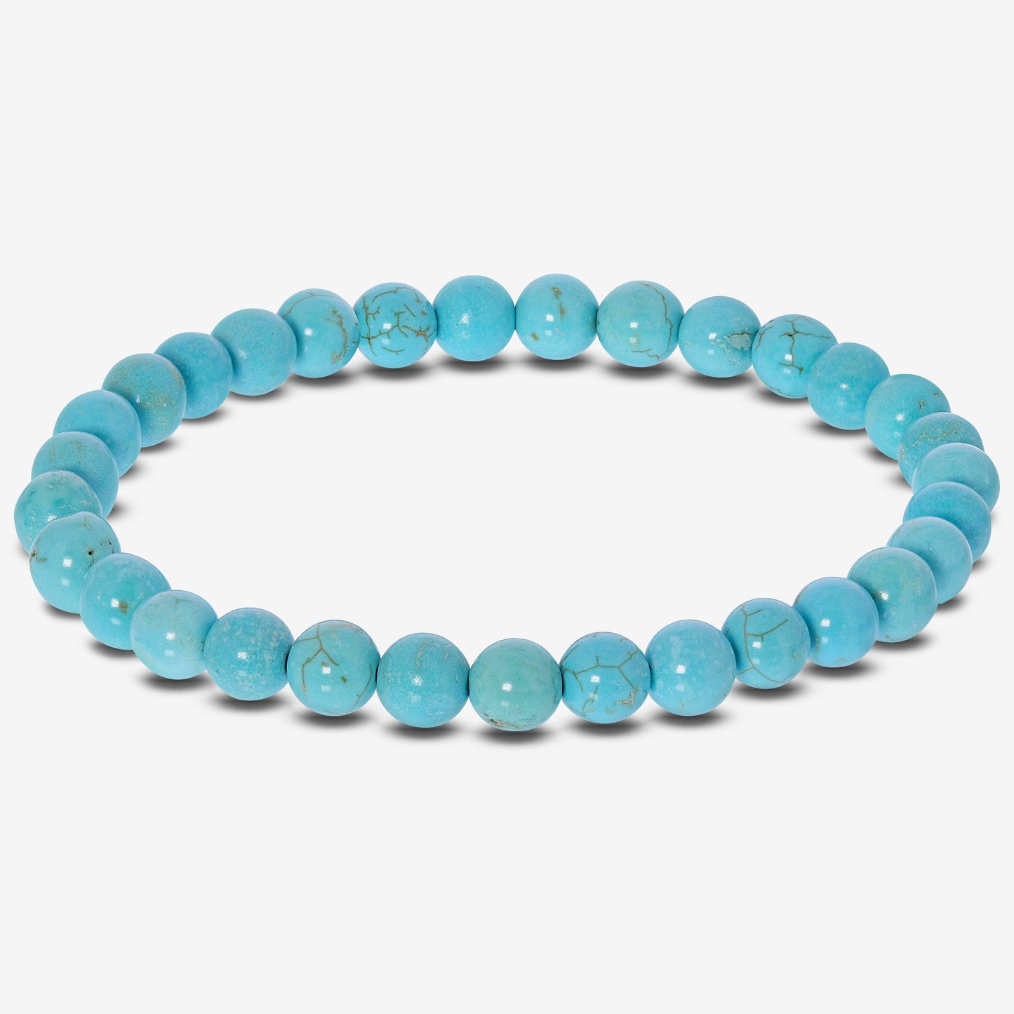 Natural Turquoise Gemstone Bead Handmade Stretch Unisex Bracelet - Gem Avenue