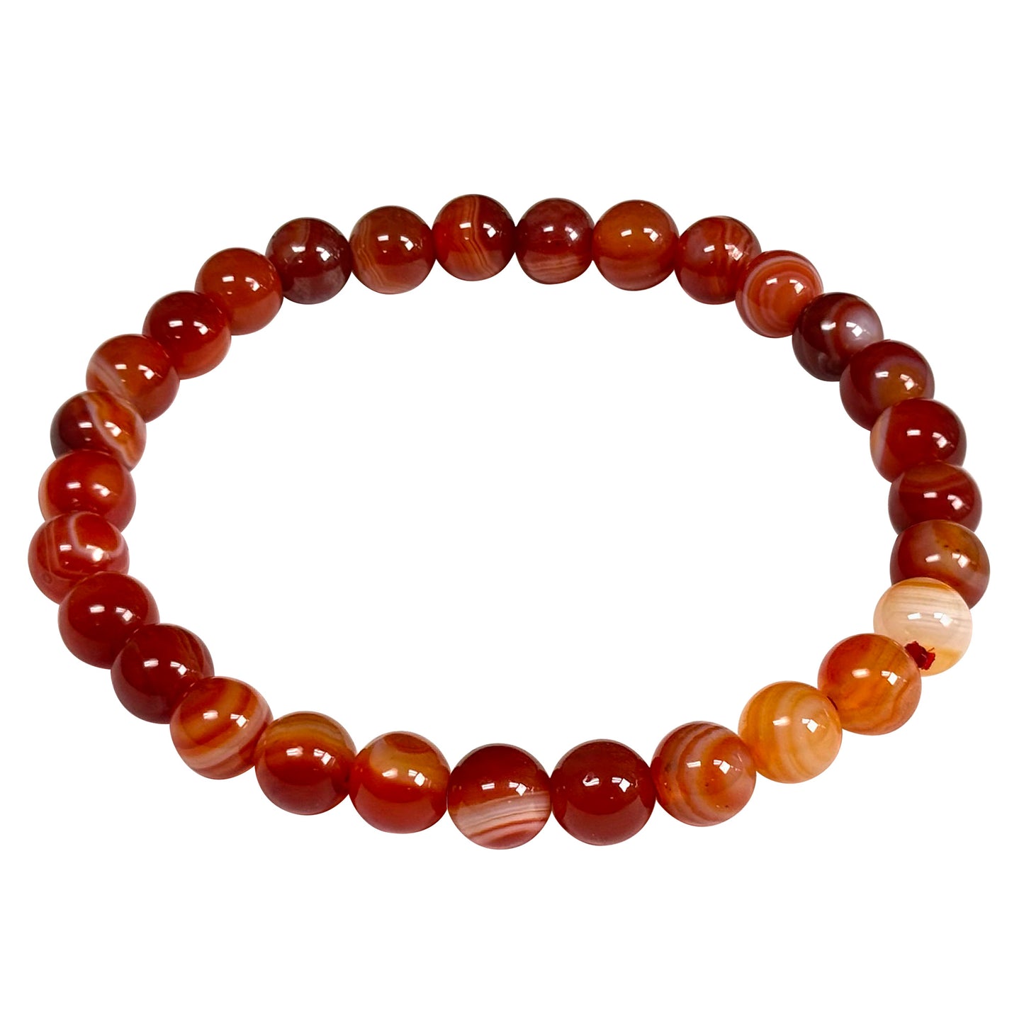 6mm Botswana Agate Gemstone Bead Unisex Stretch Bracelet - Gem Avenue