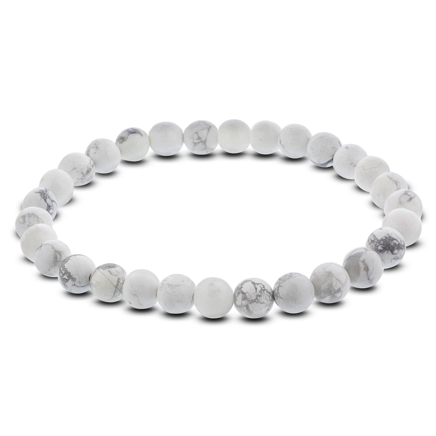 Howlite Gemstone Bead Unisex Stretch Bracelet - Gem Avenue
