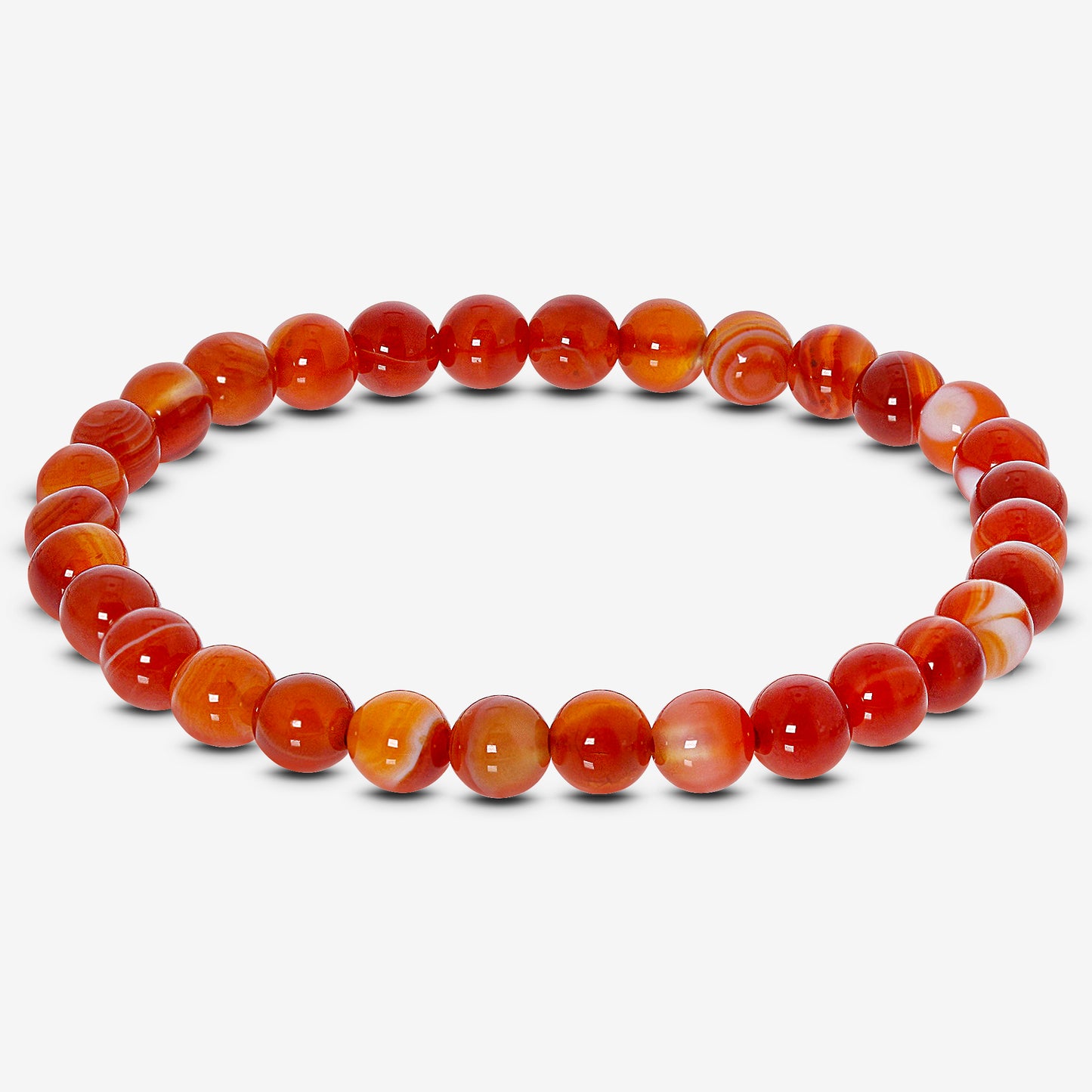 Natural Carnelian Gemstone Bead Handmade Stretch Unisex Bracelet - Gem Avenue