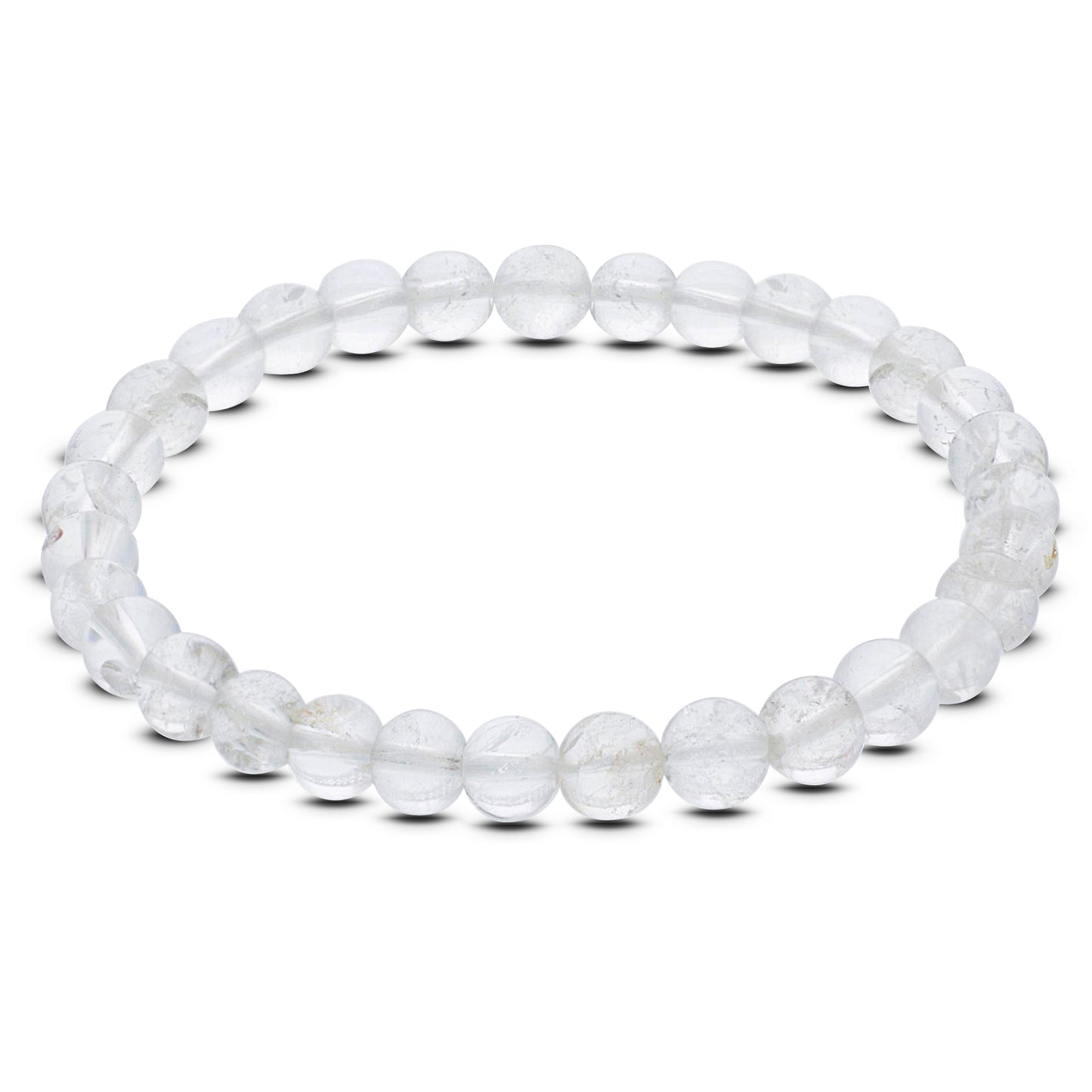 Natural Clear Quartz Gemstone Bead Handmade Stretch Unisex Bracelet - Gem Avenue