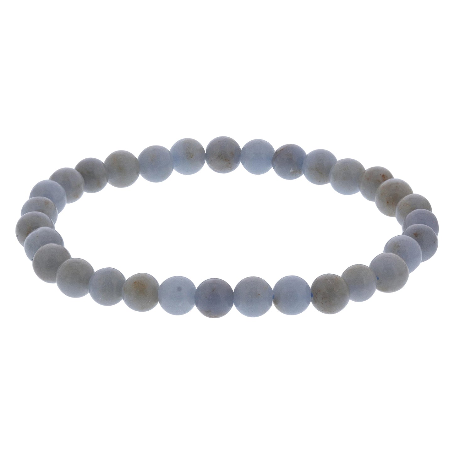 Angelite Gemstone Bead Unisex Stretch Bracelet - Gem Avenue