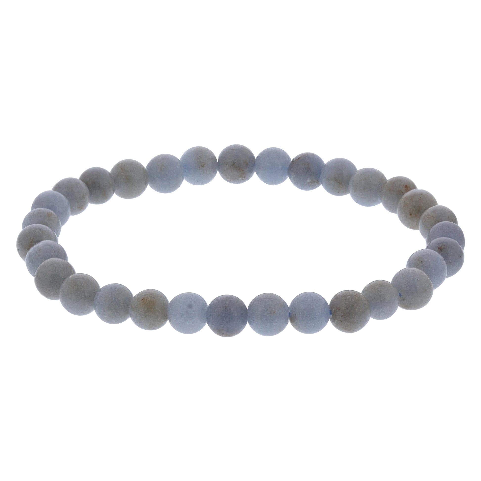 Angelite Gemstone Bead Unisex Stretch Bracelet - Gem Avenue