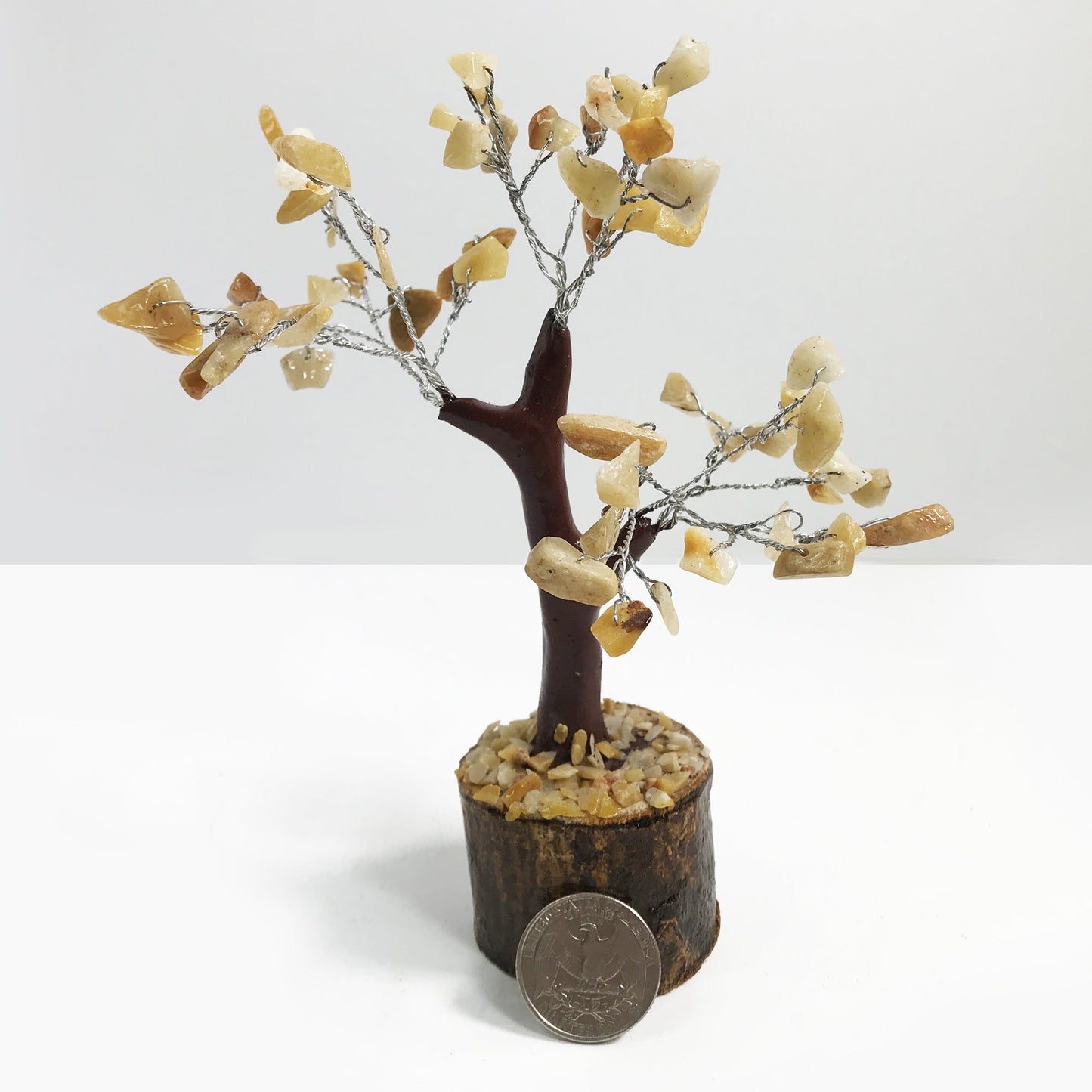 Natural Yellow Agate Crystal Gemstone Tree Home Decor - Gem Avenue