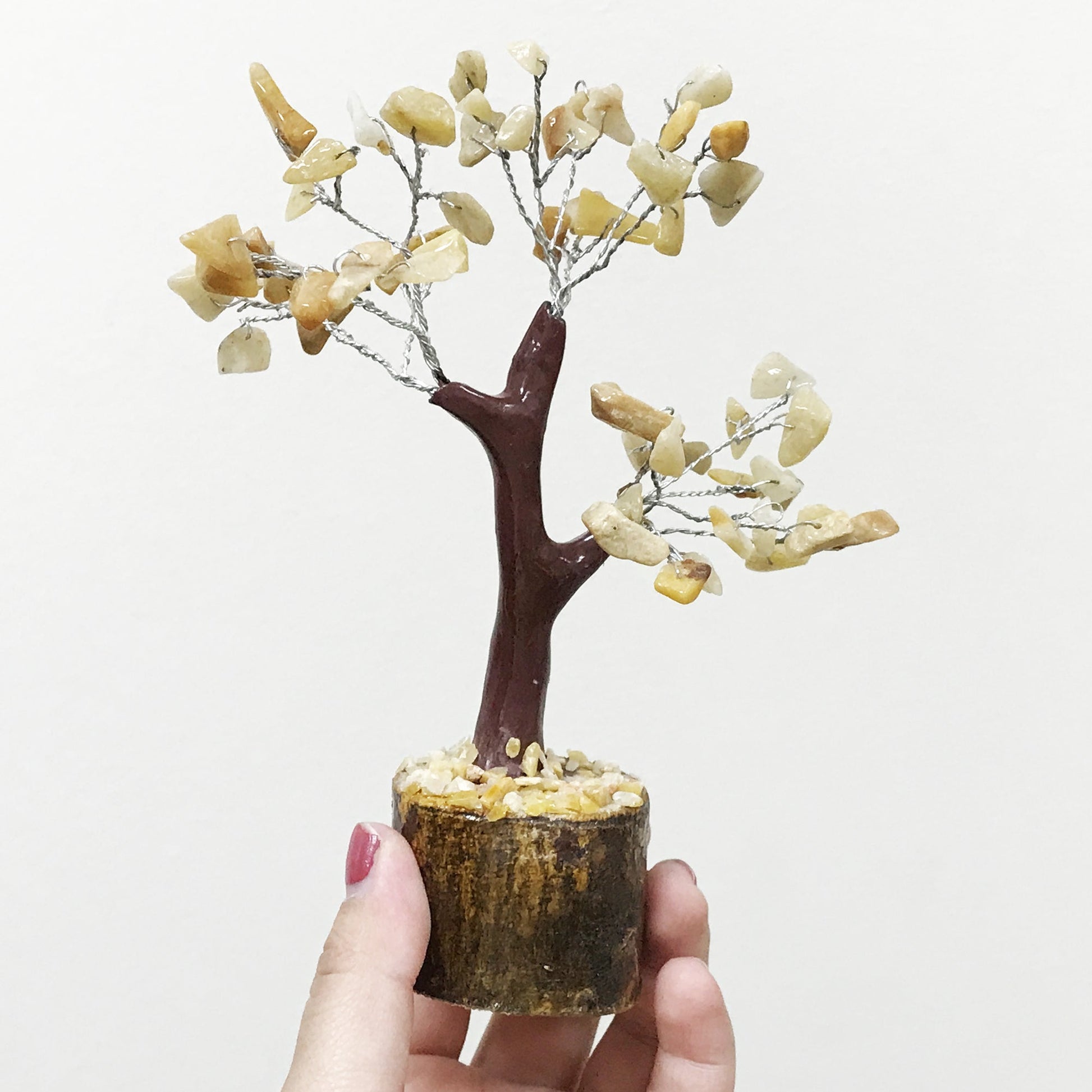 Natural Yellow Agate Crystal Gemstone Tree Home Decor - Gem Avenue