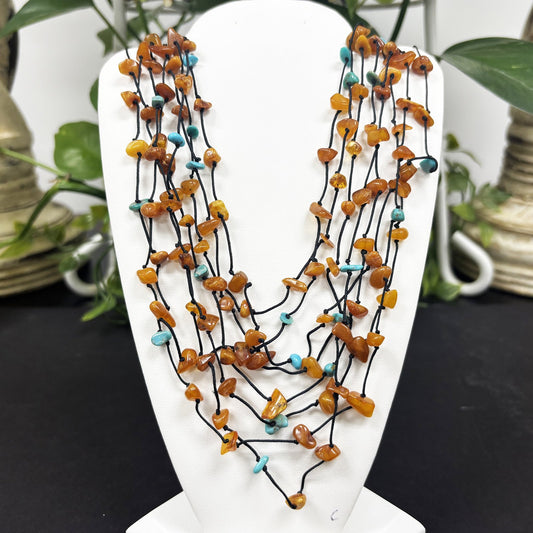 Natural Amber Chips Necklace - Gem Avenue