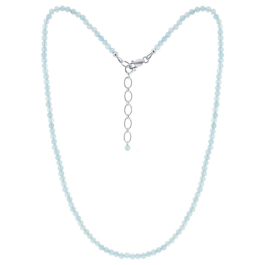 925 Sterling Silver Aquamarine Gemstone Necklace for Women - Gem Avenue
