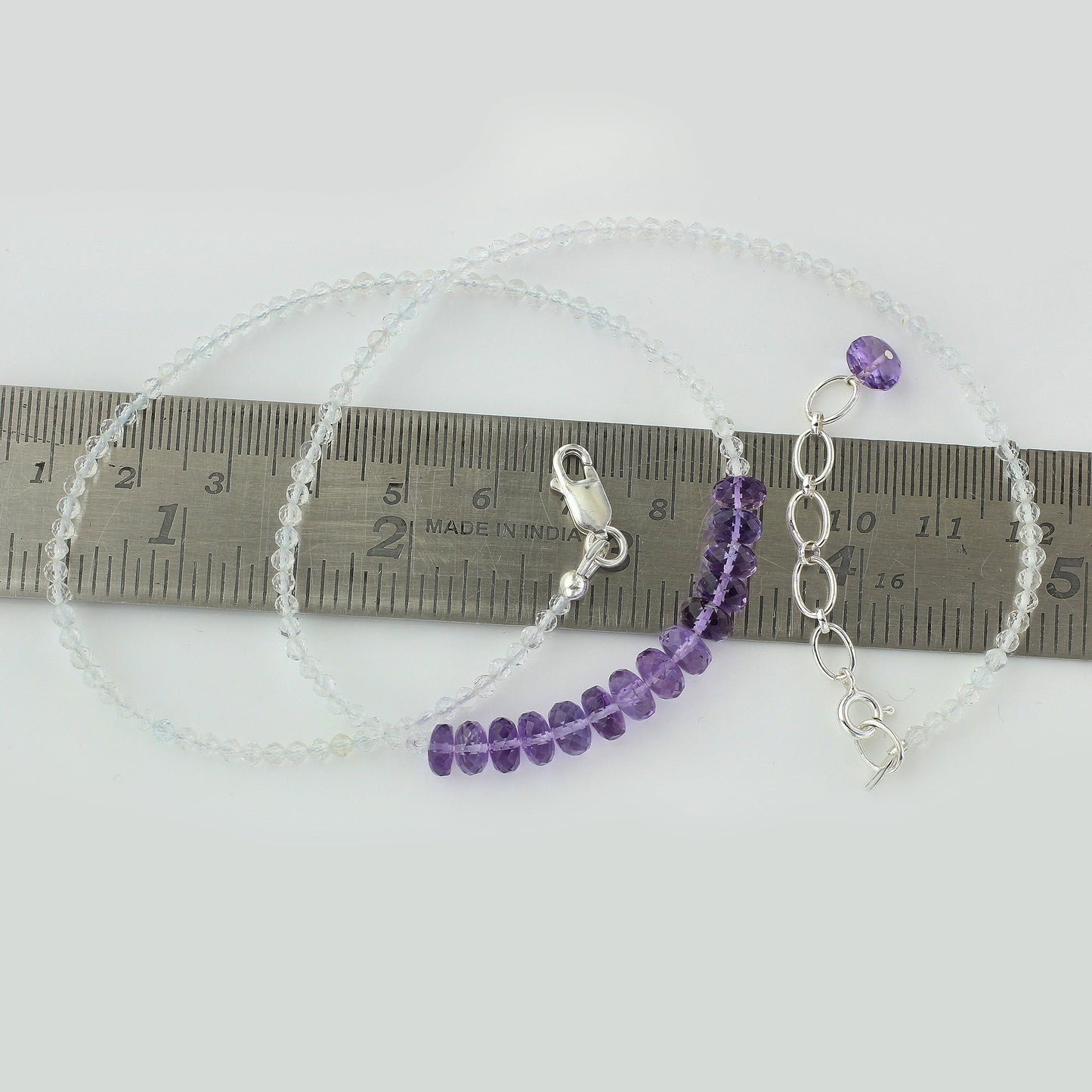 Natural Amethyst and White Topaz Gemstone Necklace - Gem Avenue