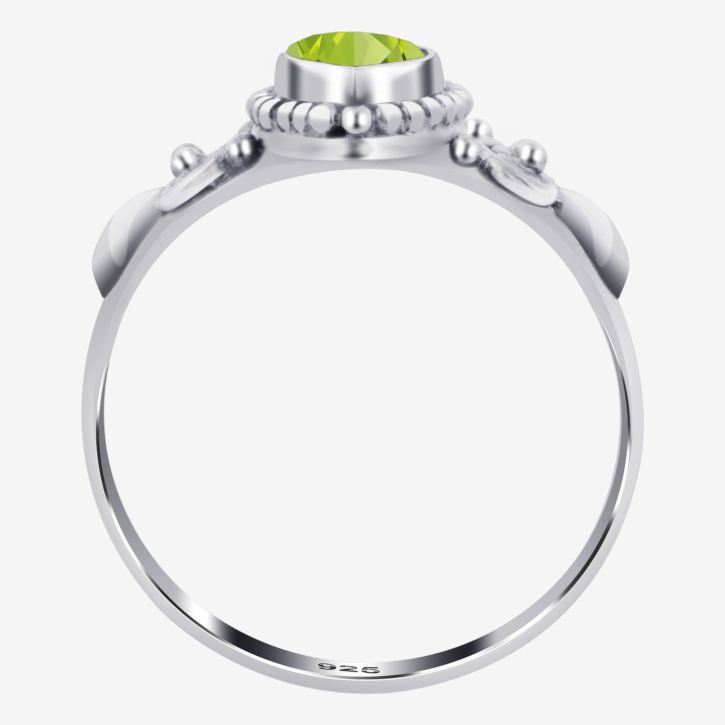 925 Sterling Silver Marquise Peridot Gemstone Women's Ring