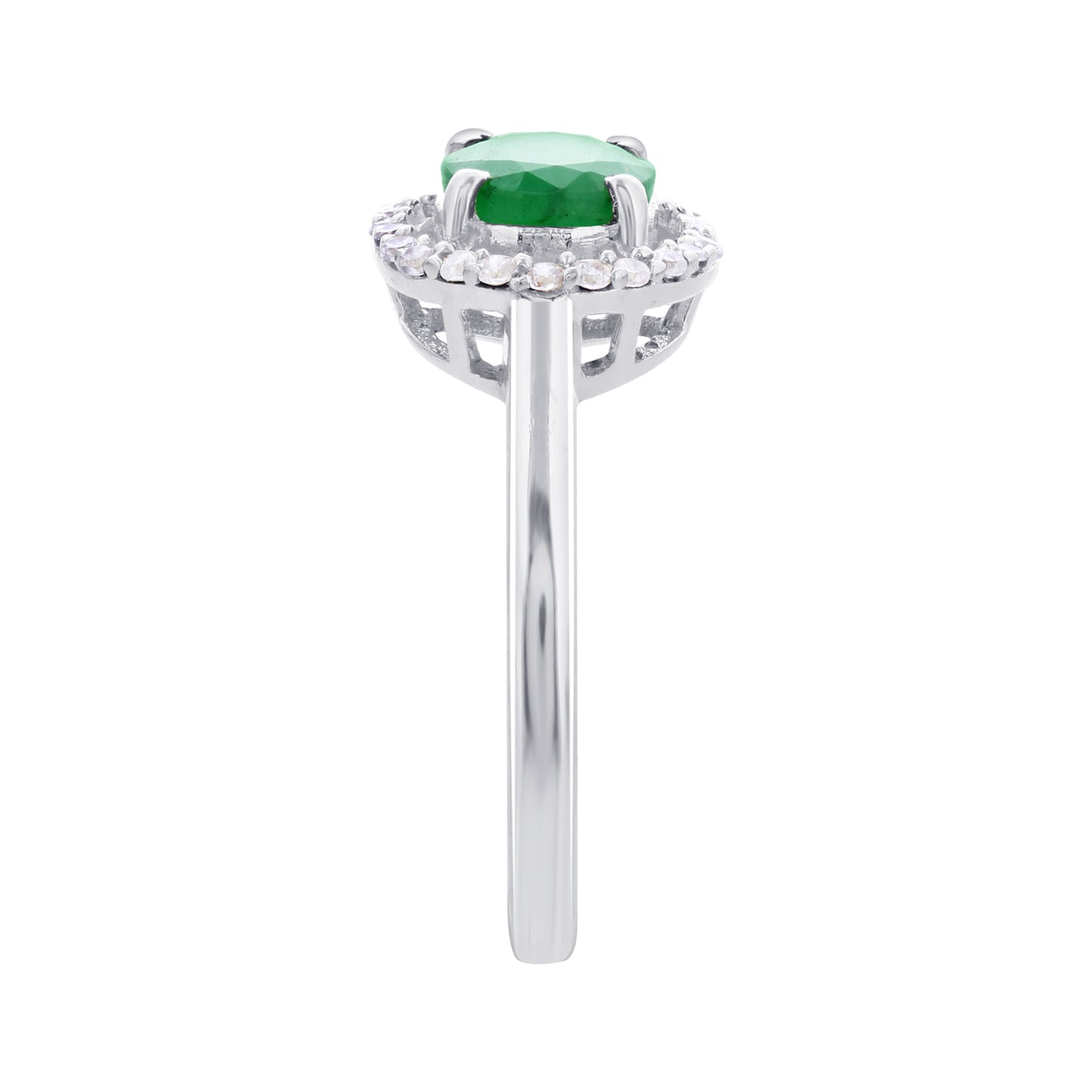 925 Sterling Silver Oval Emerald Gemstone Rings - Gem Avenue