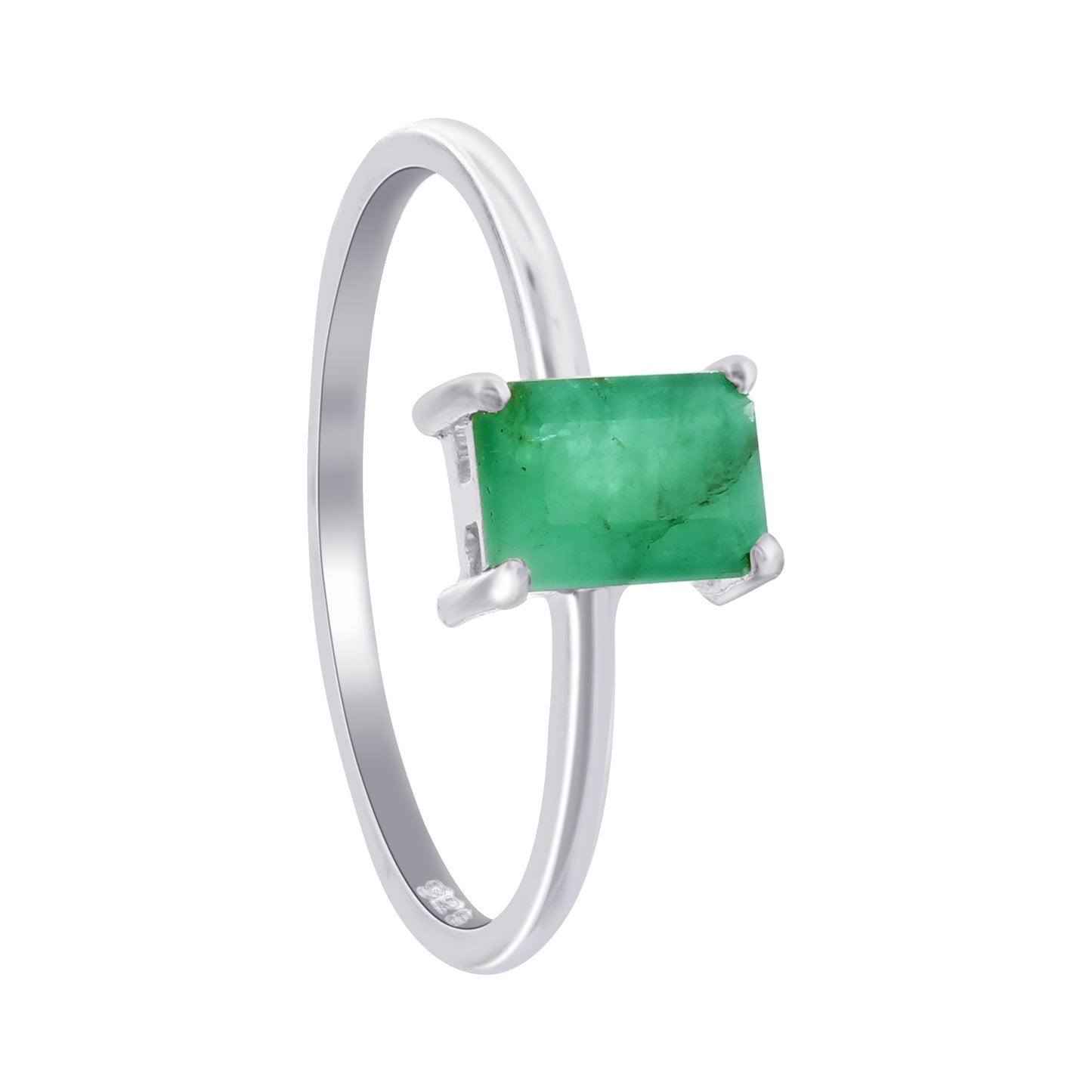 925 Sterling Silver Emerald Gemstone Rings - Gem Avenue